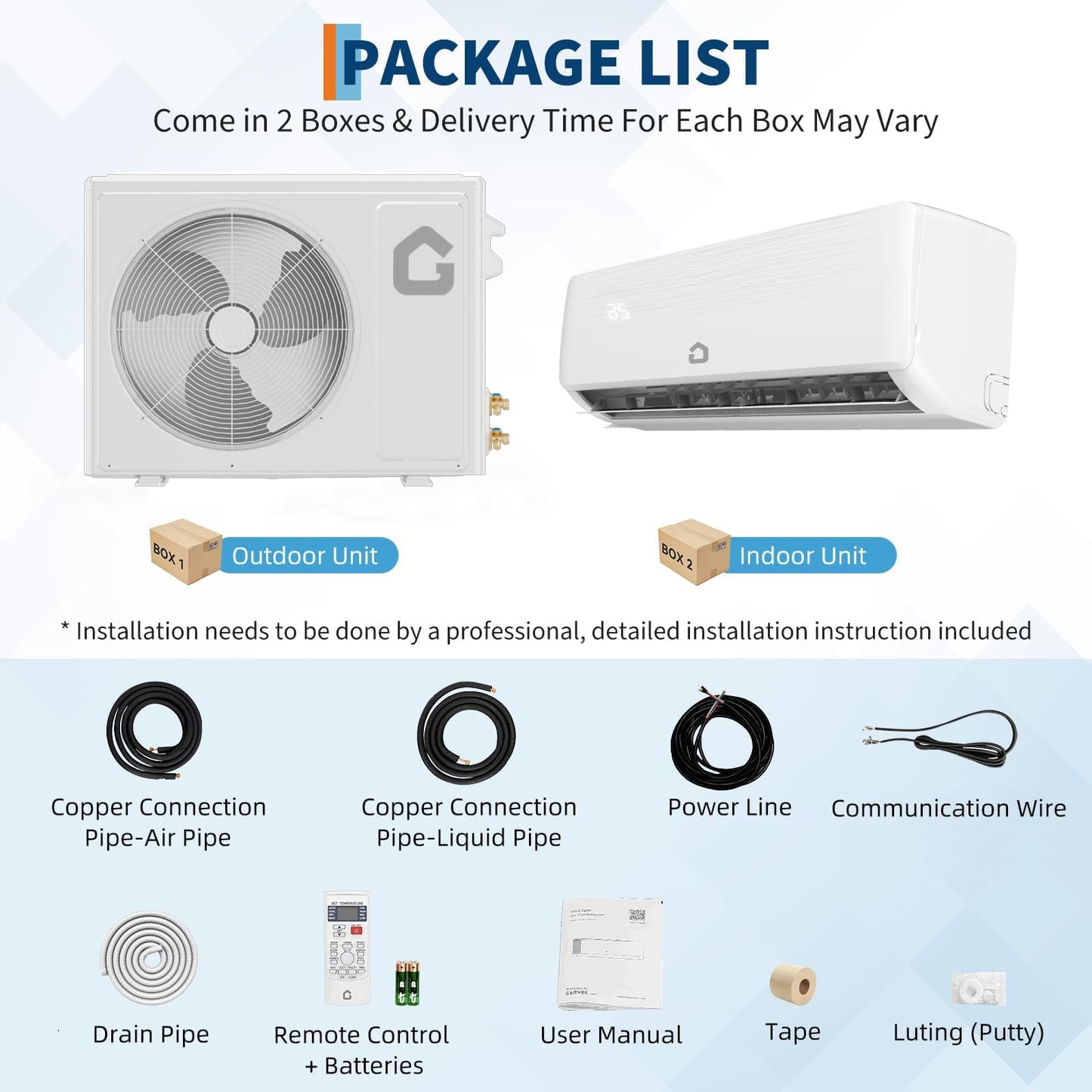18,000 BTU Air Conditioner & Heater Pump, Covers Room Up to 1000 Sq. Ft, Enabled WIFI 21 SEER2 230 V Energy Efficient Ductless Air Conditioner, Mini Split AC & Heater Pump w/Inverter