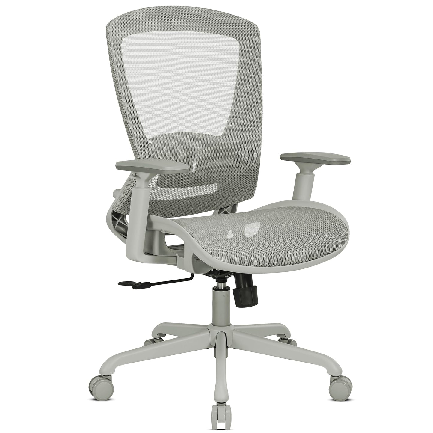 ELABEST Mesh Office Chair,Ergonomic Computer Desk Chair,Sturdy Task Chair- Adjustable Lumbar Support & Armrests,Tilt Function,Comfort Wide Seat,Swivel Home Office Chair (Grey Frame Grey Mesh)