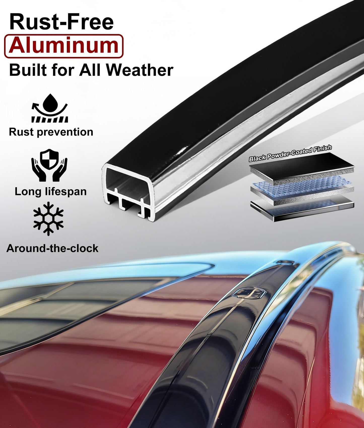 DEEPACE Lockable Roof Rack System for Mazda CX5 CX-5 2017-2025, 265 lbs Cross Bars & Side Rails, No Drilling, Aluminum Alloy, Low Profile Black