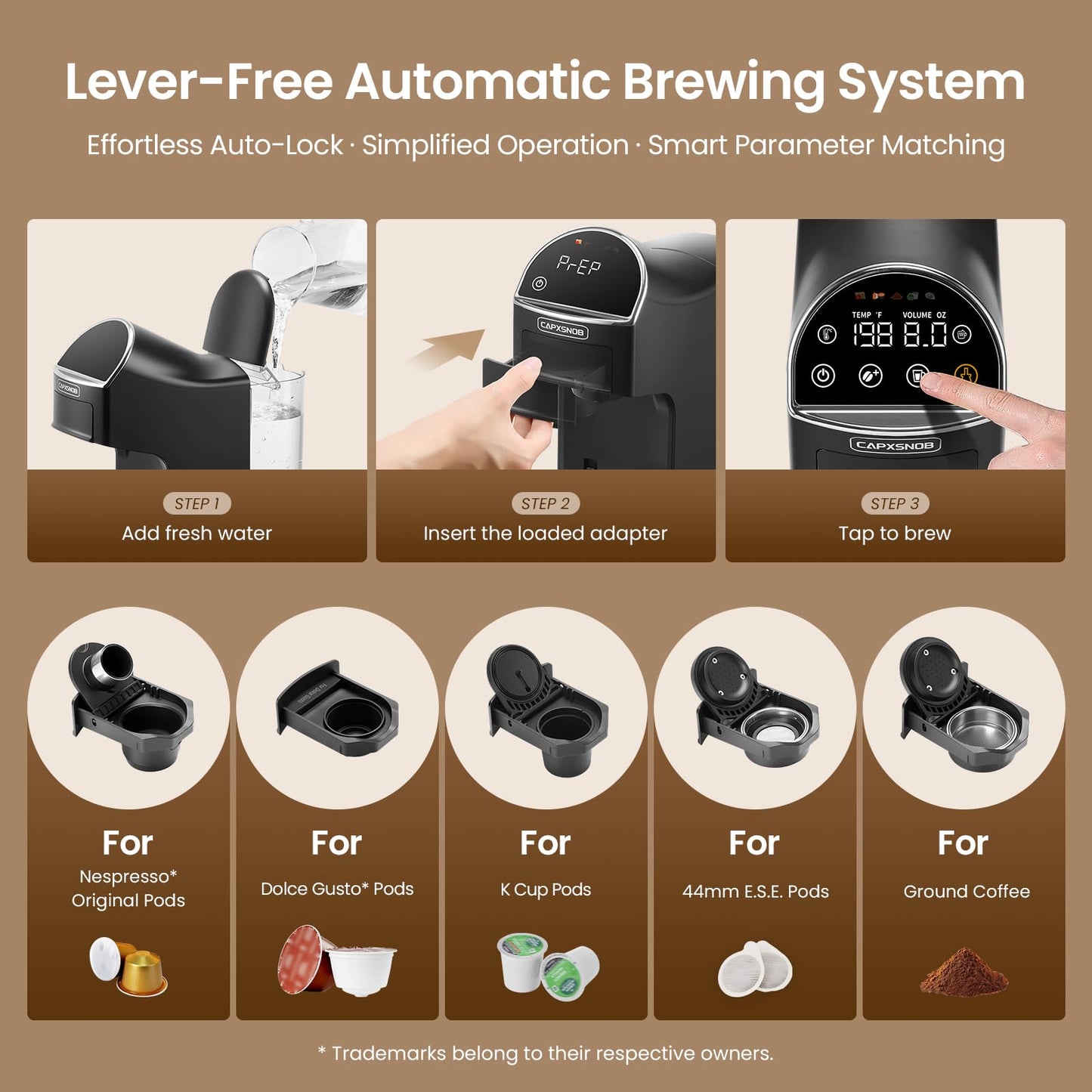 Magician2 Mini Coffee Maker compatible with Keurig K Cup, Nespresso Original, Dolce Gusto, ESE Pods | LED Touchscreen, Customizable Brewing, 20 Bar, 42 oz | Espresso Coffee Machine for Home & Office