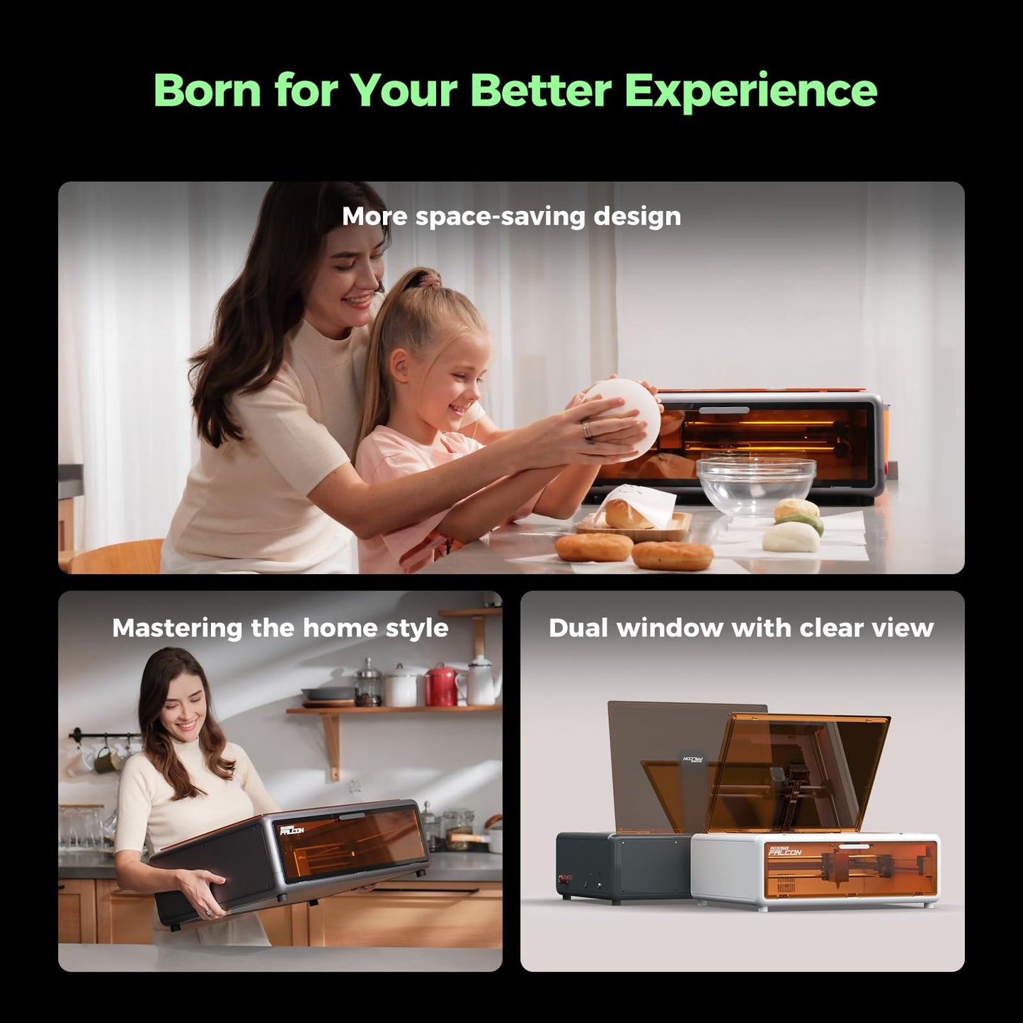 Creality Falcon A1 10W Laser Engraver, 80W Powerful Output, Fully Enclosed, 600mm/s Speed, HD Camera Auto Positioning, Pre-Assembled&Smart Material Recognition, Ideal for Wood & Metal, White