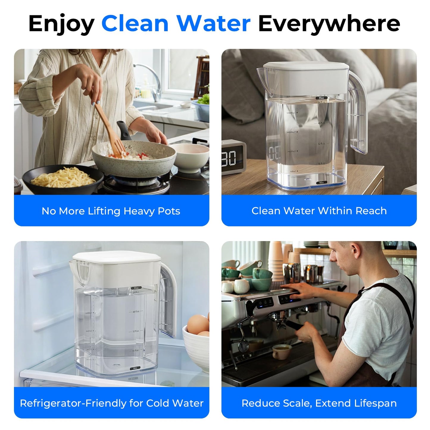 PureDrop PDR-100HRO Under Sink Reverse Osmosis Water Filter with Countertop Pitcher, Filter Life Reminder, 100GPD Tankless RO Water Filtration System, Instant Ready Purified Water
