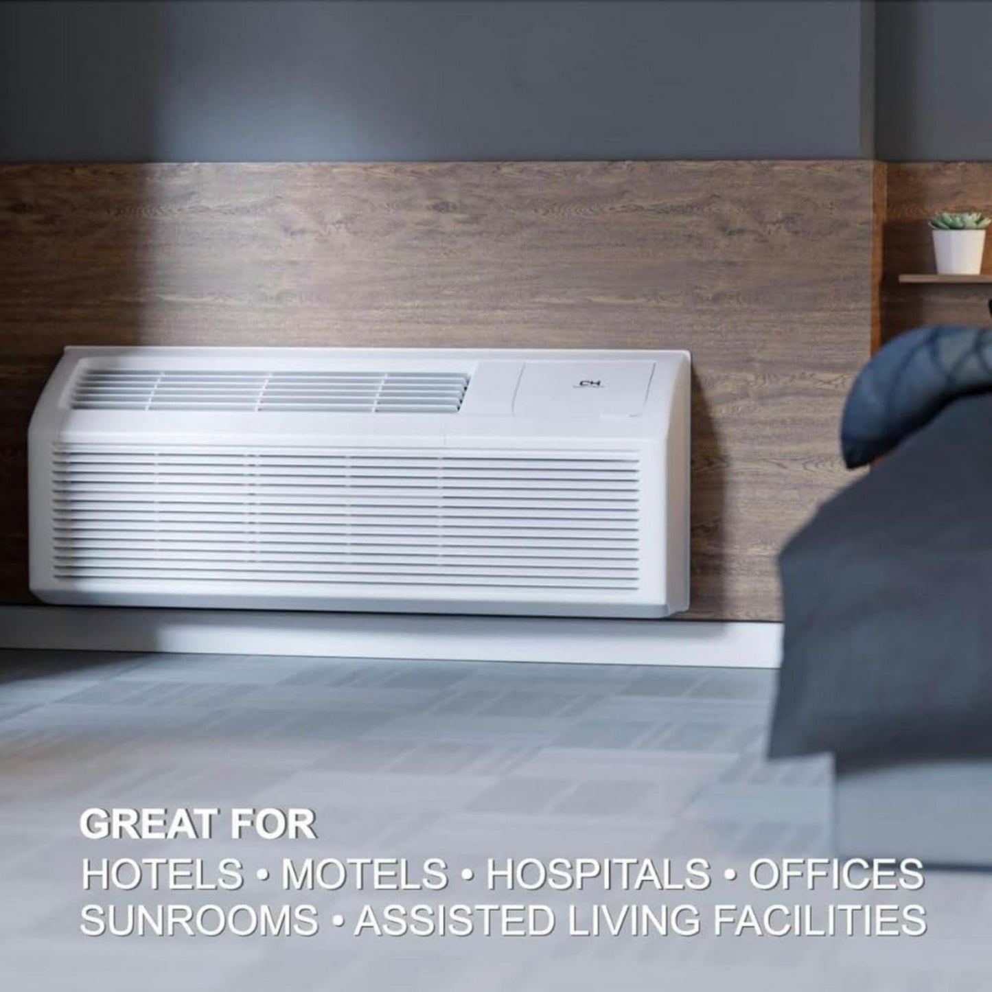 Cooper & Hunter 12,000 BTU PTAC Packaged Terminal Air Conditioner & Heat Pump – Built-In 3.5kW Electric Heater – Includes Wireless Smart Kit, Remote & Power Cord – R-32 Refrigerant