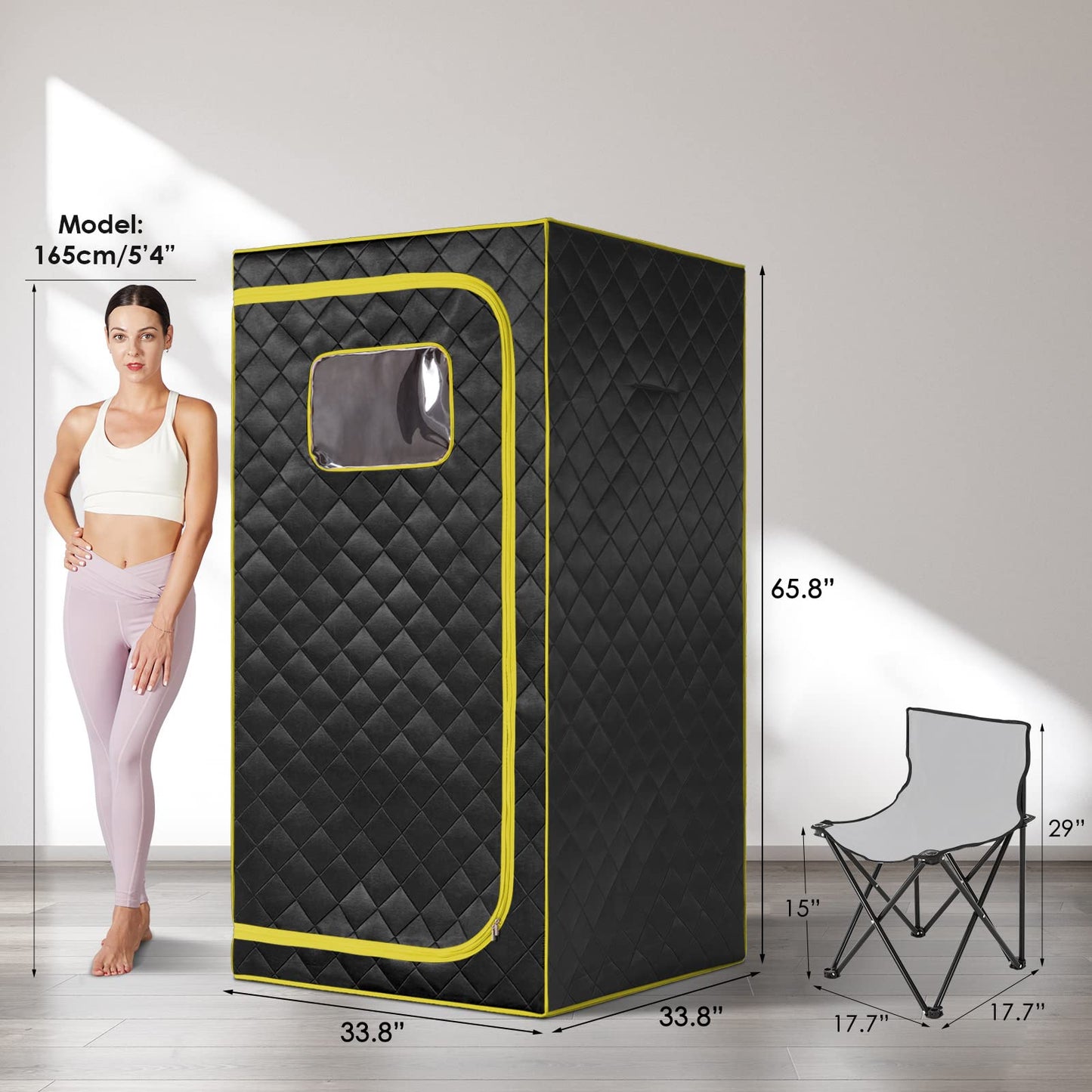 TaTalife Portable Infrared Sauna, Full Size Far Infrared Sauna, One Person Sauna Tent, Separate Heating Foot Pad and Portable Sauna Chair Home Saunas for Relaxation Detox
