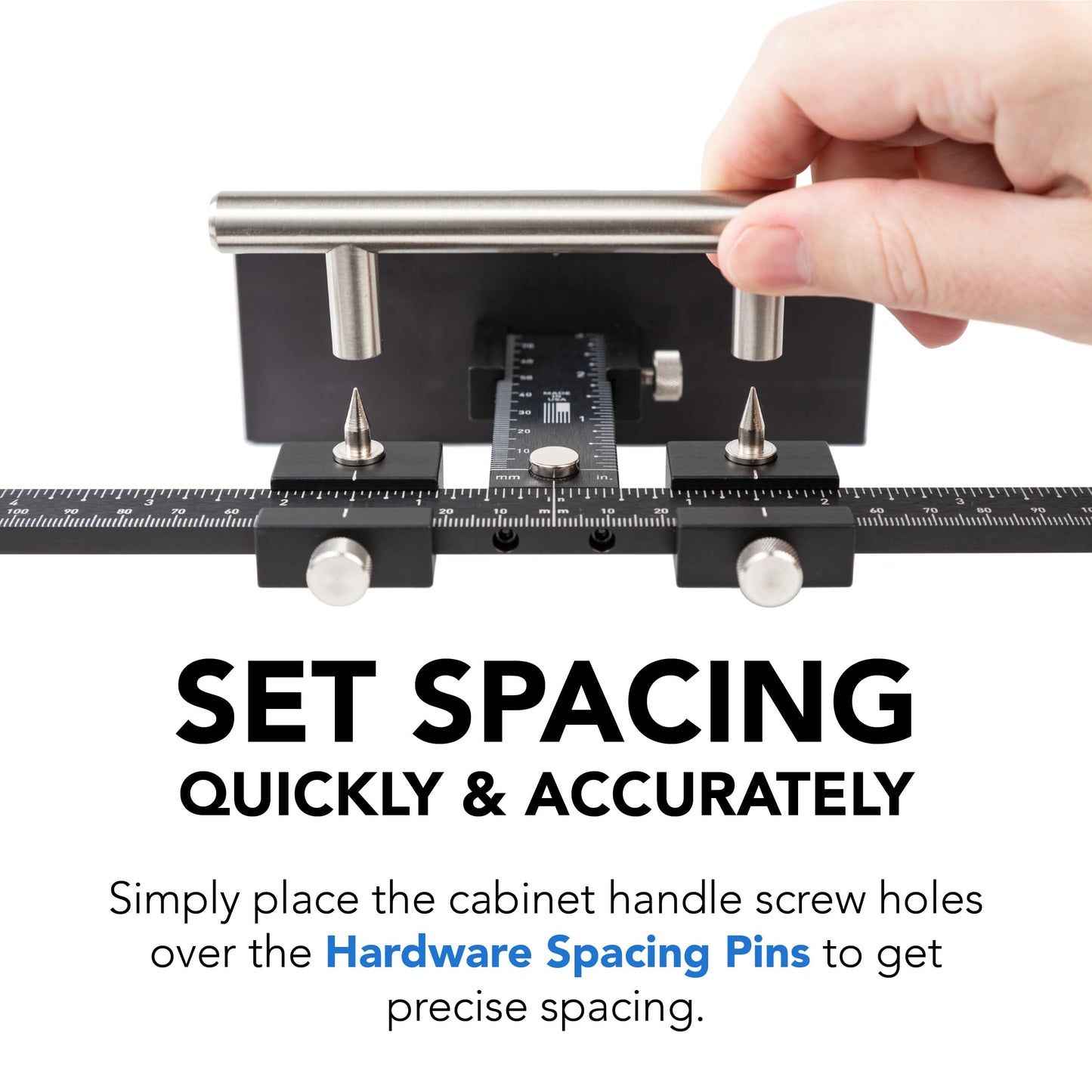 The Original Cabinet Hardware Jig - Made in USA - Most Accurate Tool for Knobs and Pulls - Hand Calibrated by True Position Tools
