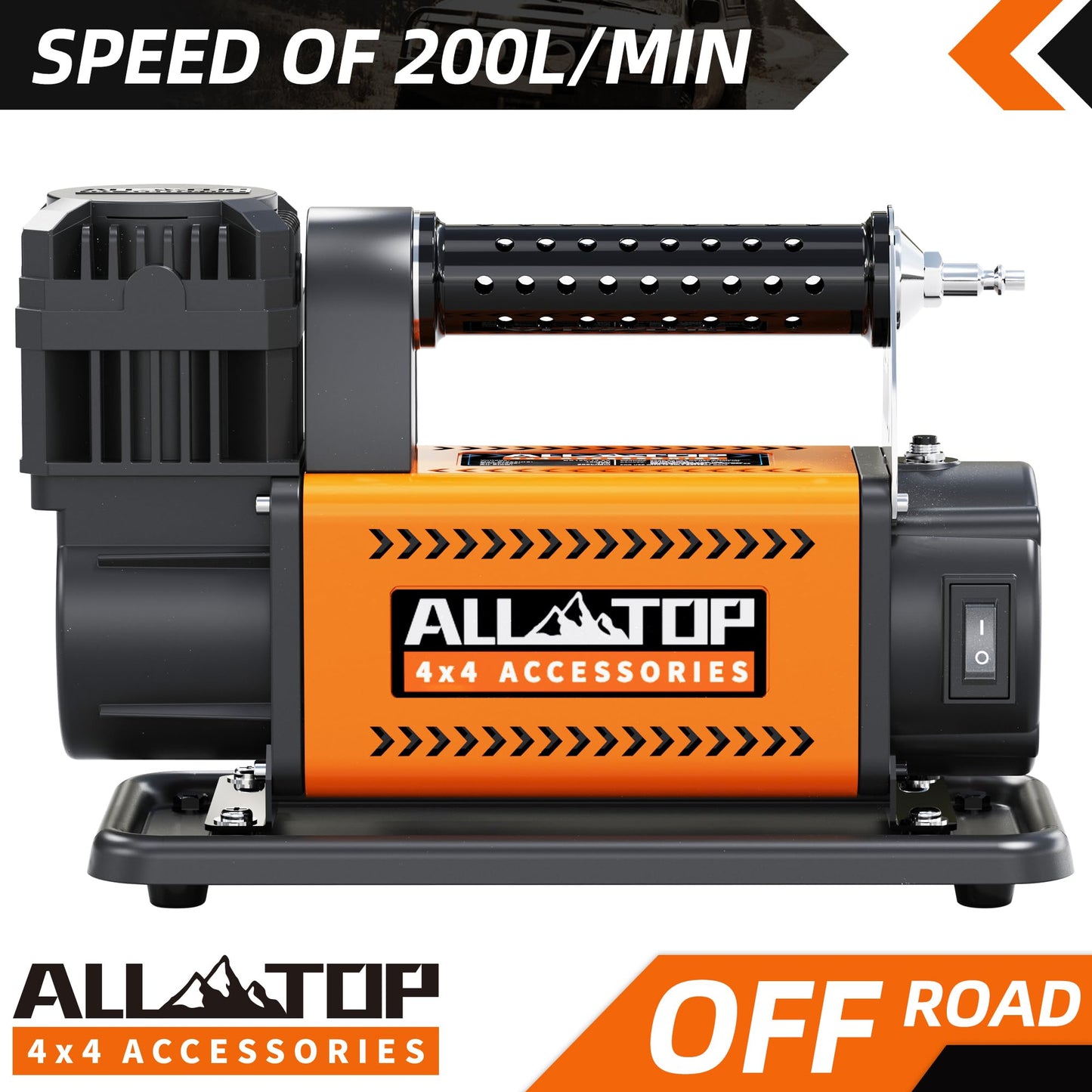 ALL-TOP Air Compressor with Digital Pressure Gauge Tire Inflator Kit, 12V Portable Inflator 7.06ft³/Min, Offroad Air Pump for Truck Tires, Heavy Duty Max 150 PSI for 4x4 Vehicle & RV