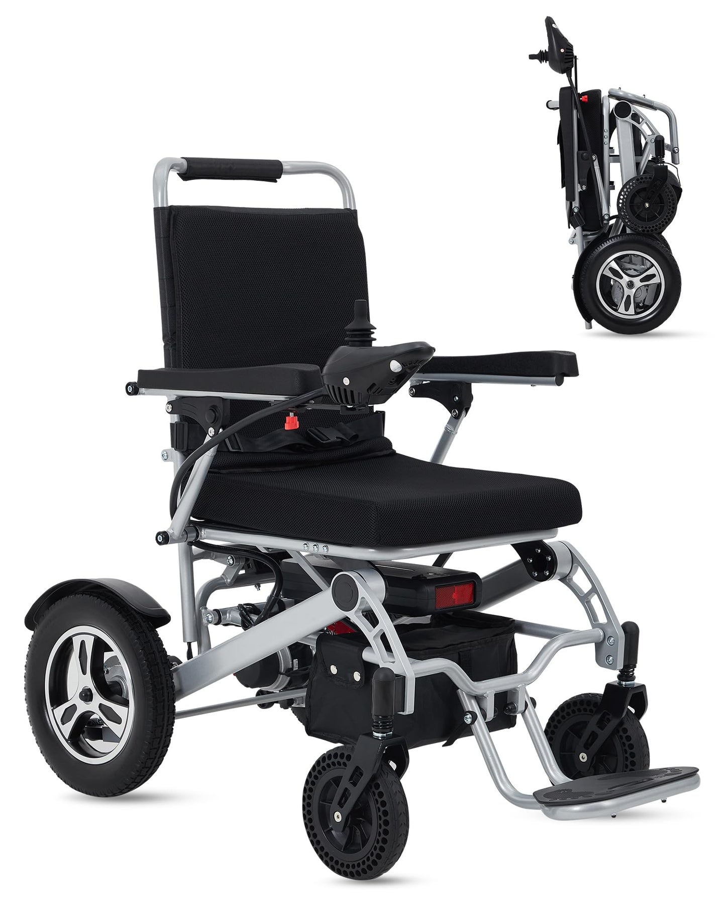 Electric Wheelchair for Adults, 30 Miles Long Travel Range with 2 PCs 12Ah 24V Battery,Ultra Lightweight & Foldable, 330lb Large Capacity, All Terrain Electric Mobility Chair & Airline Approved