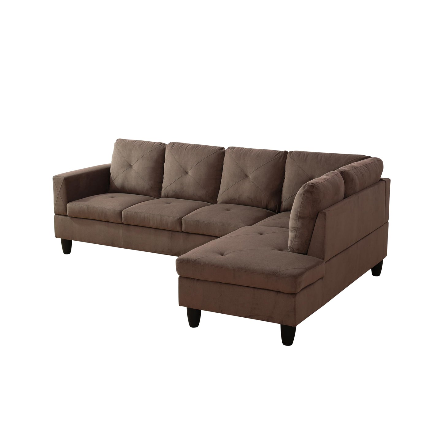 NicBex 97" L Shaped Couch Sectional Couches for Living Room, 2-Piece Modular Sofa with Movable Chaise & Deep Seat for Apartment, Bedroom, Office, Brown