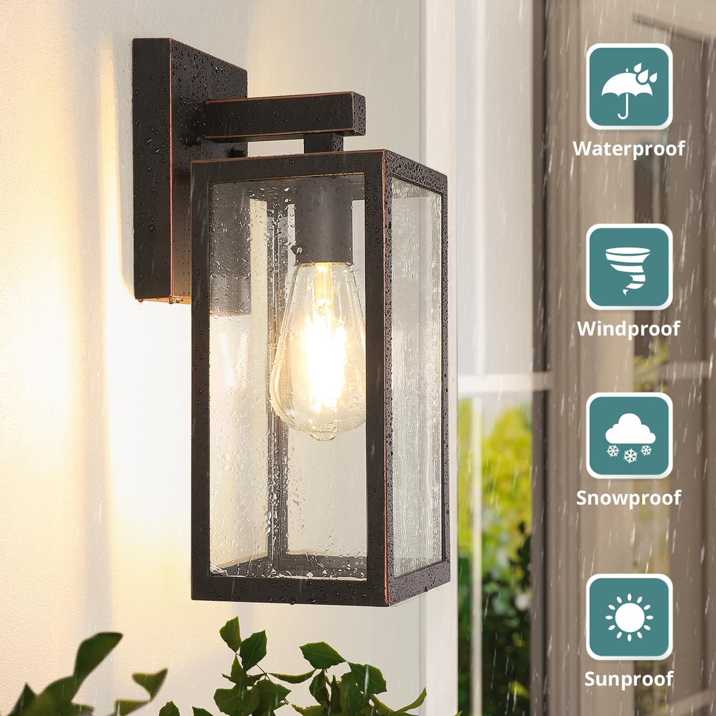 MAXvolador Outdoor Wall Lantern, Waterproof Sconce Light Fixture, Large, Oil-Rubbed Bronze, Model 2032BC, Aluminum