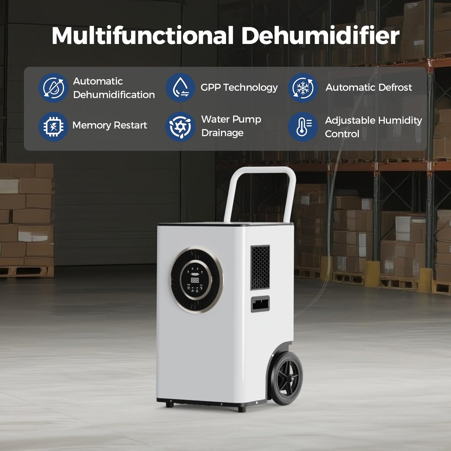 ALORAIR 145 PPD Commercial Dehumidifier with Pump & Drain Hose, Portable Dehumidifiers for Garage, Large Room, Basement, Industrial Use, Auto-Defrost, 6 Years Limited Warranty