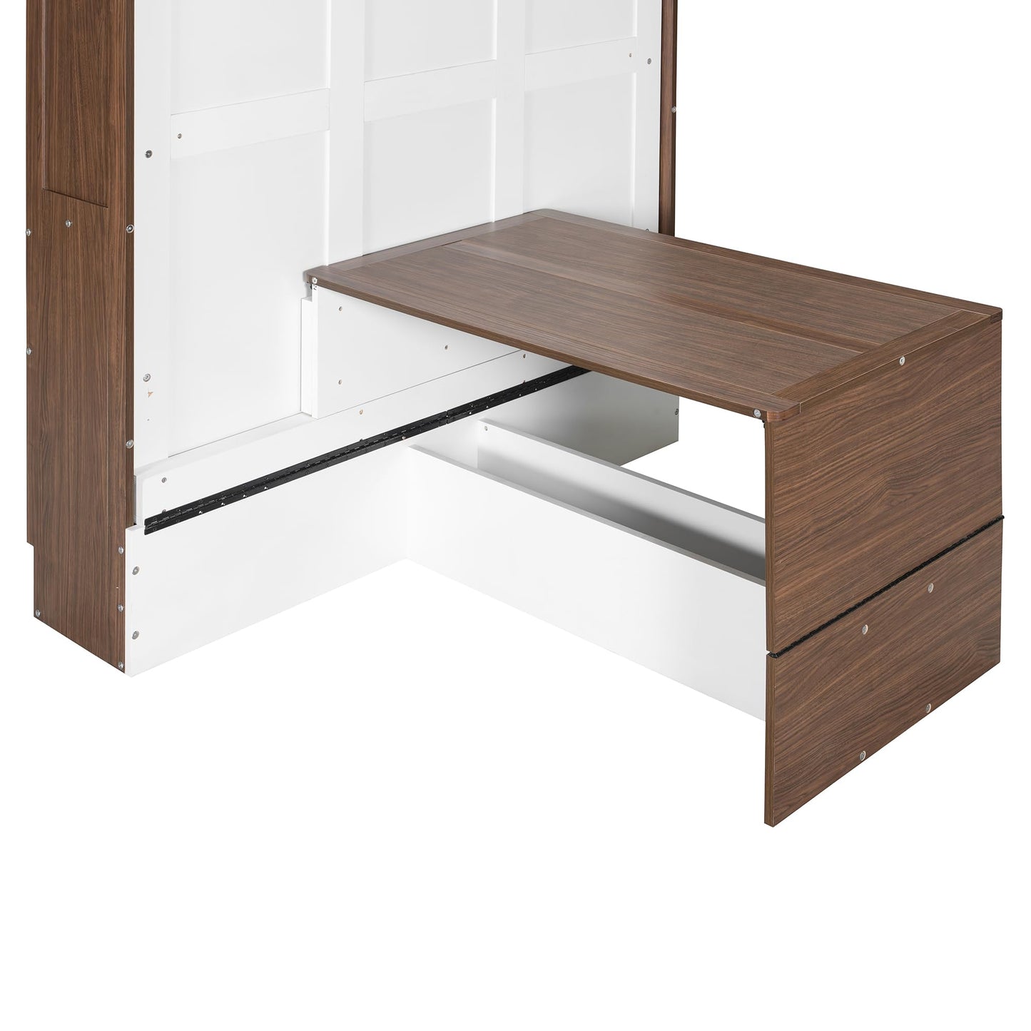 Merax Full Size Murphy Bed with Desk, Space Saving Fold Down Wall Bed