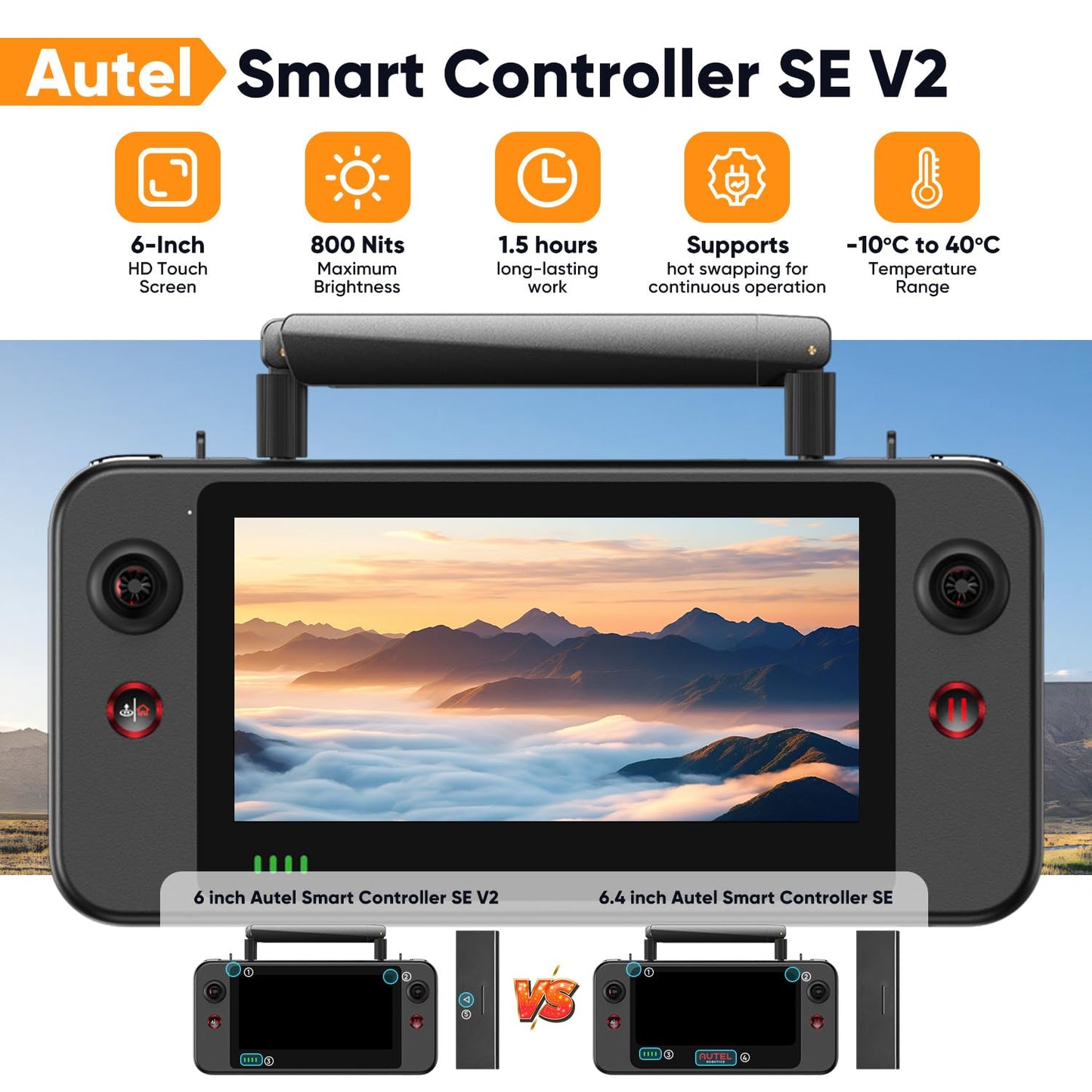 Autel Robotics EVO Lite 6K Enterprise, 1'' CMOS 6K C-amera, F2.8~F11 Aperture, 16x Digital Zoom, 2026 AI Target Recognition, 866g, 40 Minutes, Obstacle Sensing, 12KM Transmission