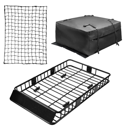 Leader Accessories 64"x39"x4" Roof Rack Cargo Basket with Cargo Bag & Net