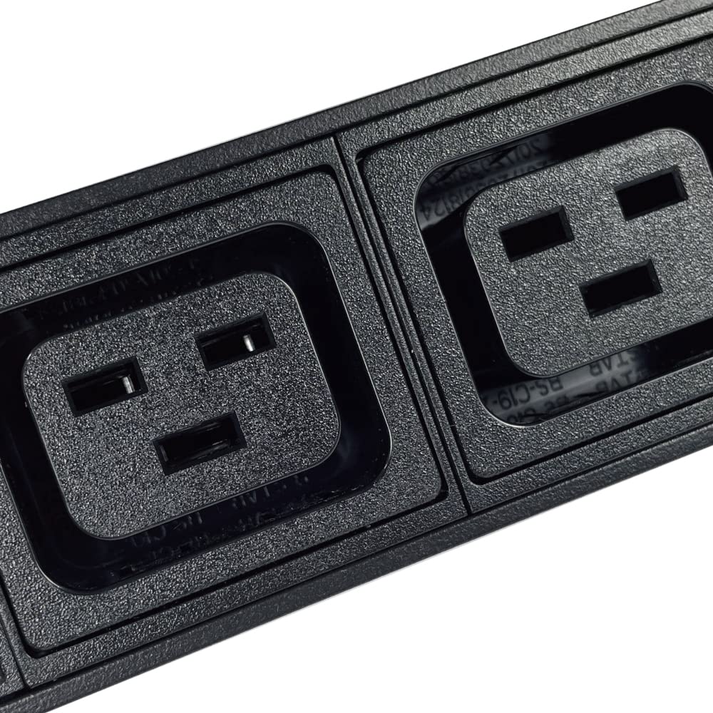 Metered-Surge Protection Power Distribution Unit, 240V, L6-30P Plug, 30A, 7200watts, (6) C13 & (2) C19 Outlets, Networking, Server Rack, Heavy Industry, Crypto Mining PDU