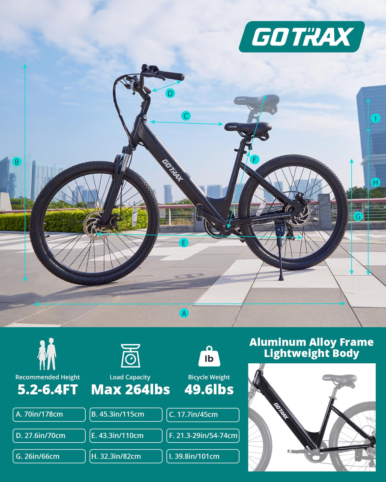 Gotrax 26" Electric Bike, Max Range 30Miles(Pedal-assist1) & 15.5/20Mph Power by 250/350W, 3 Riding Modes & Adjustable Seat, 7-Speed & Front Shock Absorber, Commuter Electric Bicycle for Adults, Black