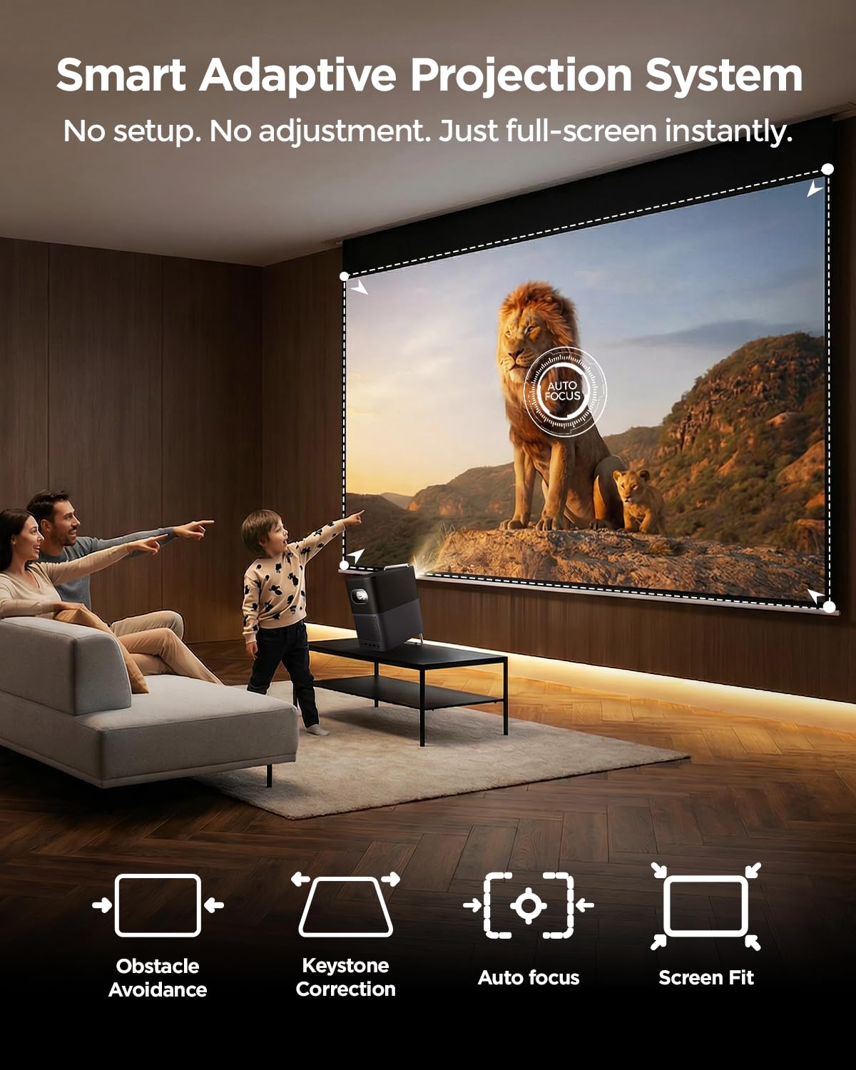 TCL A1s Smart Projector 4K Support, Compatible with Google TV & Netflix, WIFI and Bluetooth, Auto Focus Keystone, Native 1080p, 16W Dolby Audio, Movie Projector for Home Theater with Portable Case