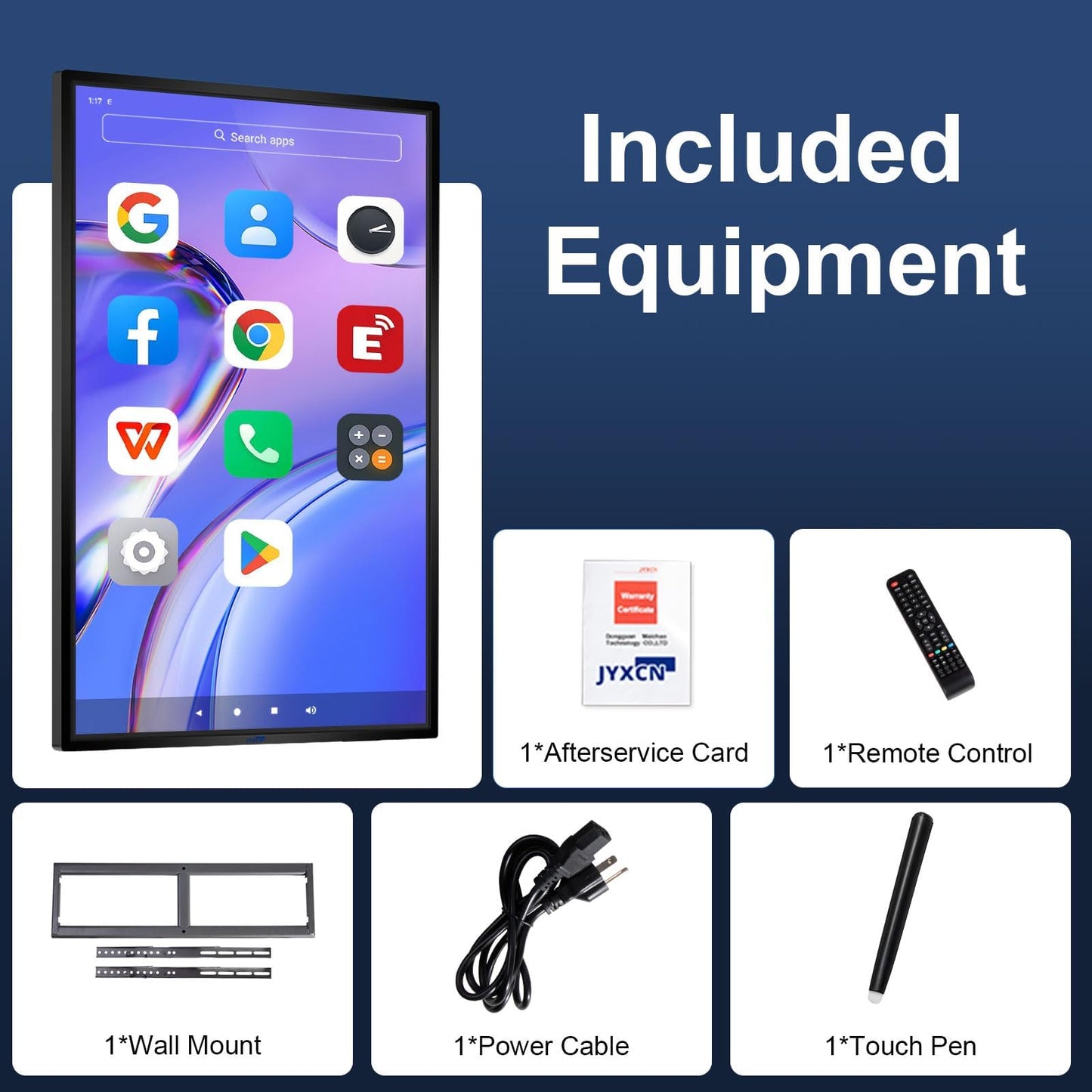 JYXCN Smart Board, 49" Digital Whiteboard with 8-Core CPU, Electronic Smartboard for Classroom Office Home, Screen Mirroring from Android 12 and iOS for Live Streaming (Board Only)