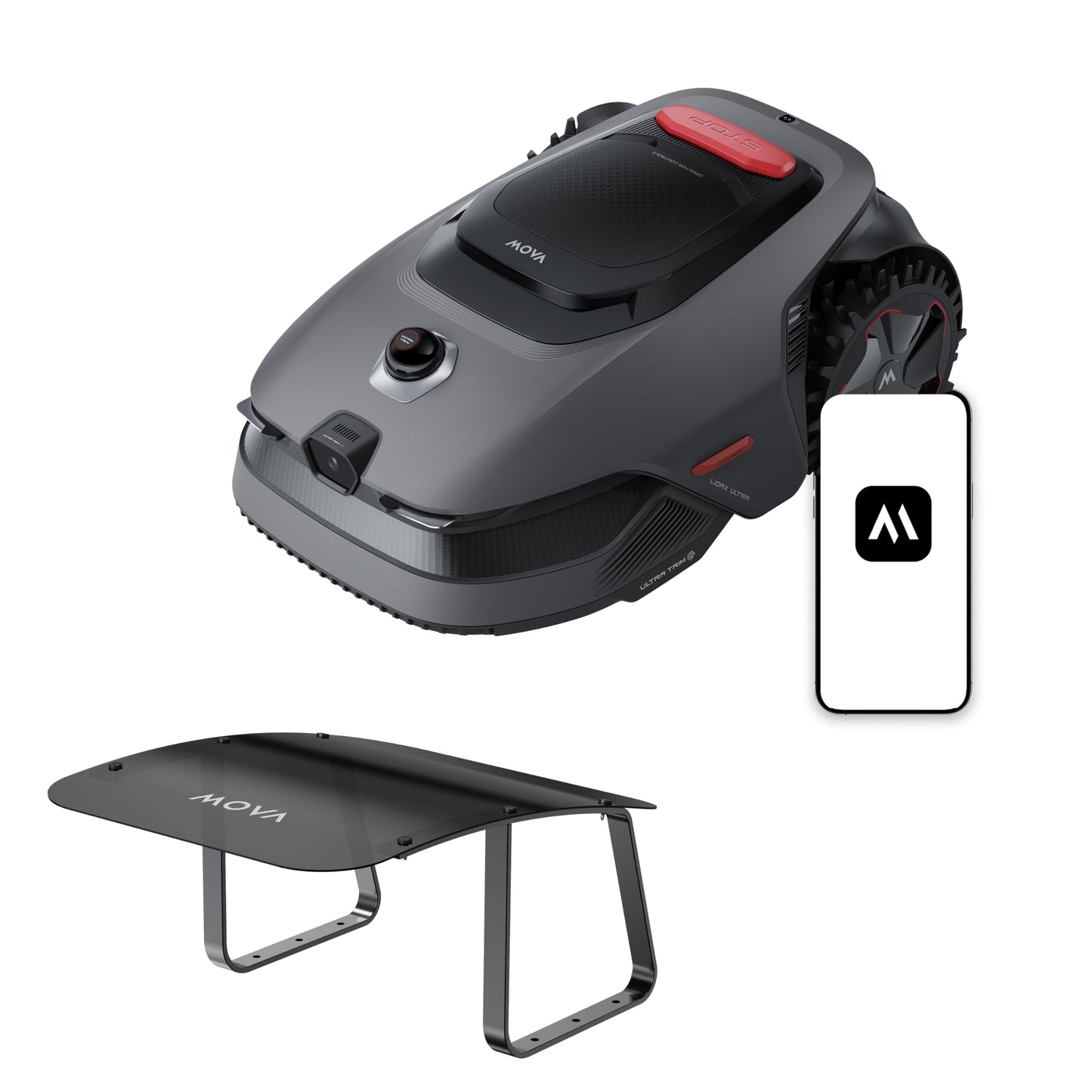 MOVA LiDAX Ultra 1000 Robot Lawn Mower Wire Free with Garage for 1/4 Acre, RTK-Free+360° 3D LiDAR+AI Vision Mapping, Zero-Edge Cutting, Cutting Height 1.2"-3.9", 45% Slope, 150 Managed Zones Dual Maps