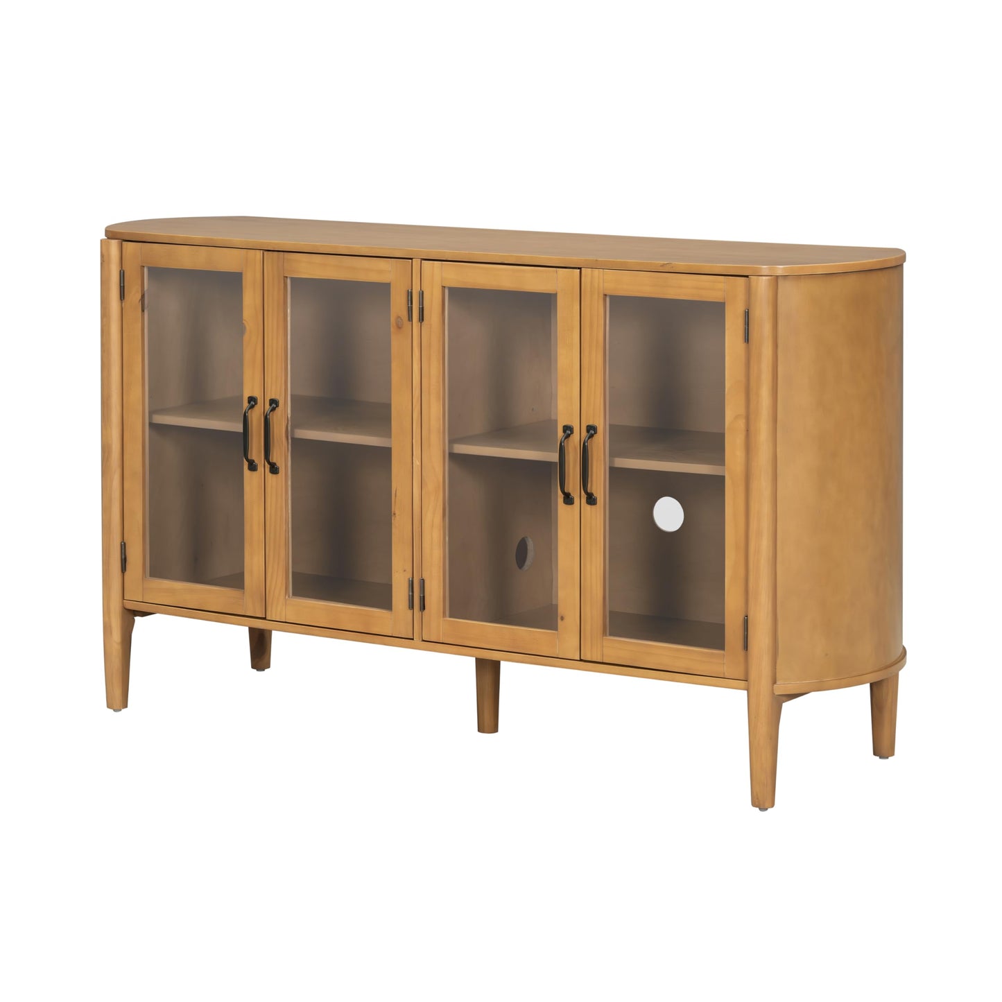 Christopher Knight Home Eileen Modern Storage Cabinet with 4 Doors, Large Size Buffet Cabinet with Storage and Adjustable Shelf, Wooden Sideboard Cabinet for Dining Room/Kitchen/Living Room, Natural