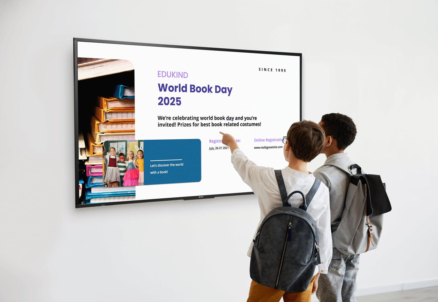 Promethean ActivPanelD 55" Commercial Digital Display, 4K UHD Non-Touch Digital Signage Screen for Announcements, Offices, Schools & Retail, Wall Mount Included, 3-Year Onsite Support