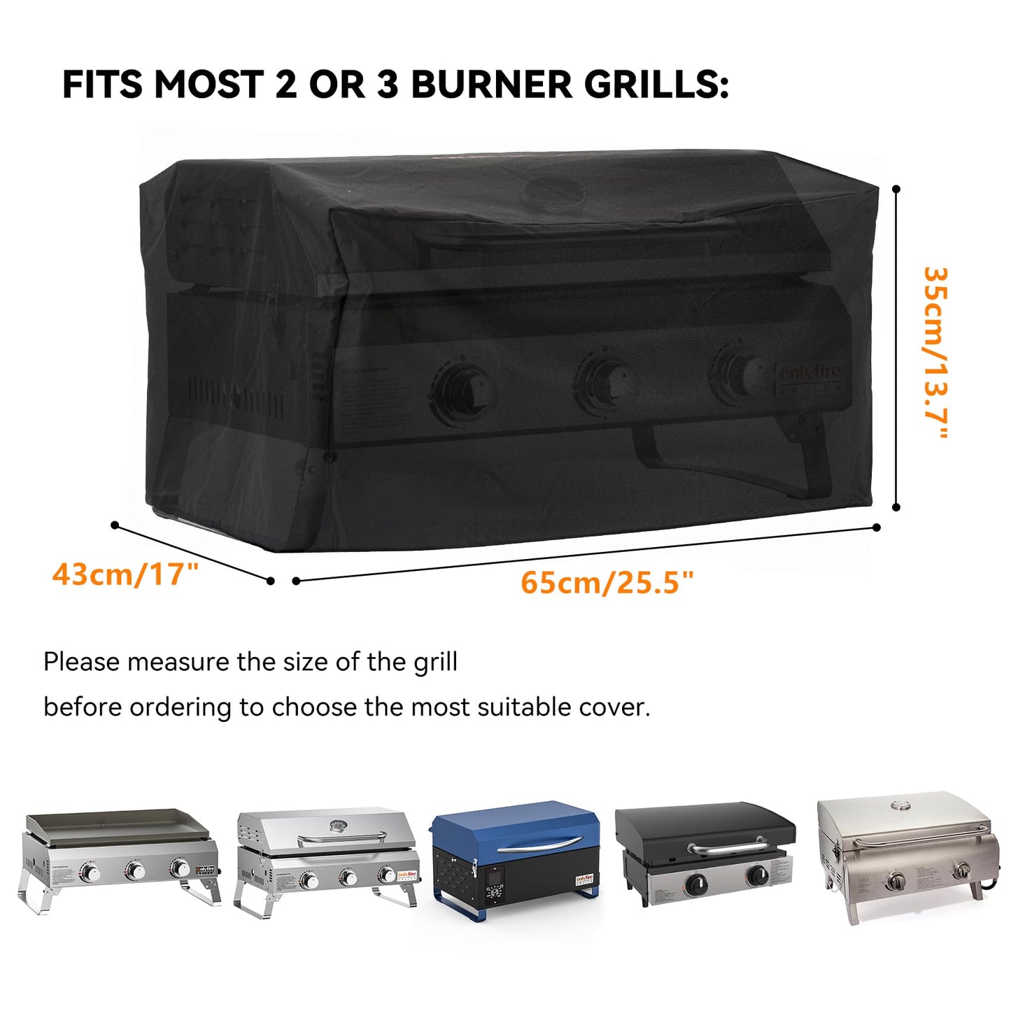 ONLYFIRE GRILLS BBQ Wood Pellet Grill Smoker and Cover Bundle, Portable Tabletop Grilling Stove for Patio BBQ, RV Camping, Blue GS313