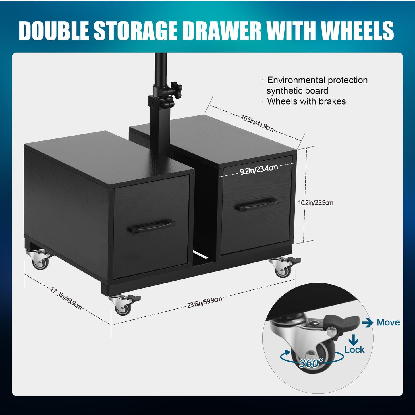POARMEEY Mobile Tattoo Workstation Salon Trolley Cart with Storage Drawers
