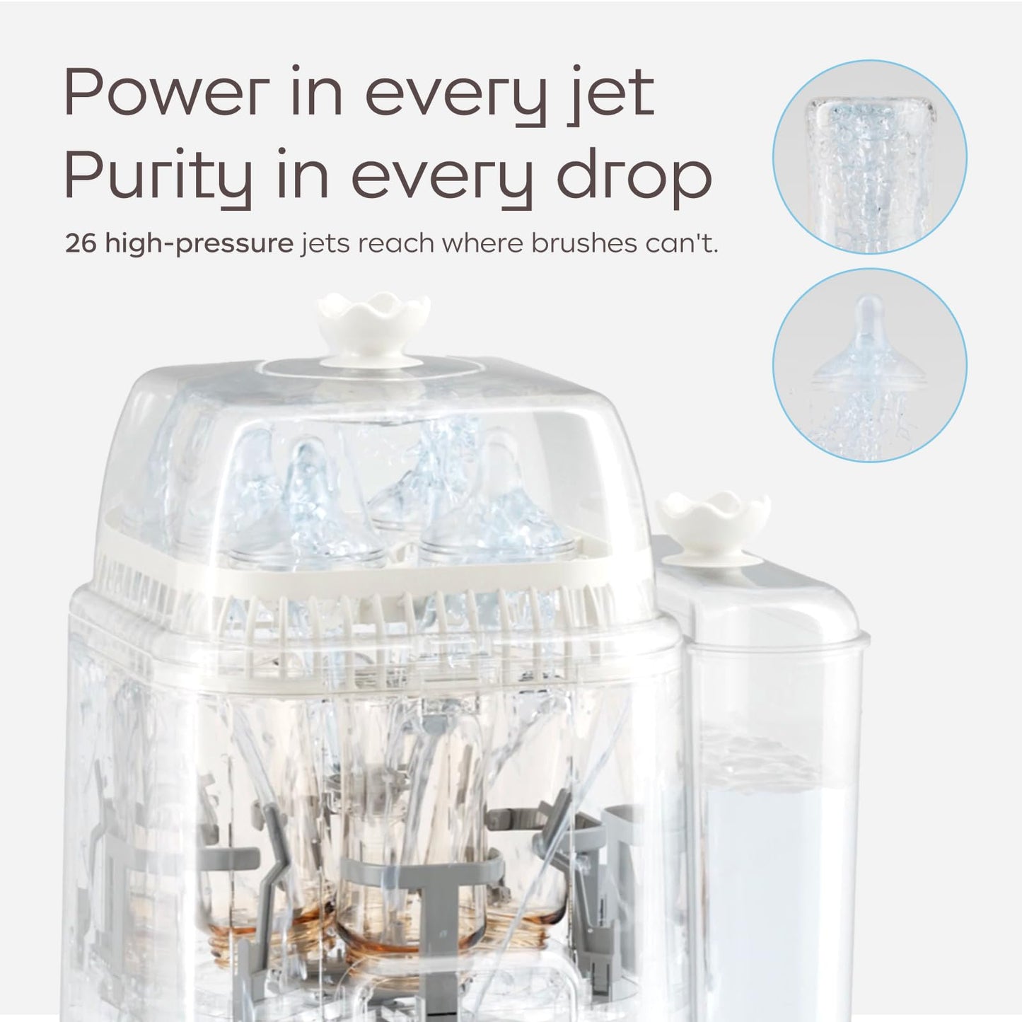 Bc Babycare Clarvion Baby Bottle Washer, Sterilizer & Dryer with 72-Hour Hygienic Storage – Deep Clean >99.99% Germs | BPA-Free | Up to 6 Bottles & Pump Parts