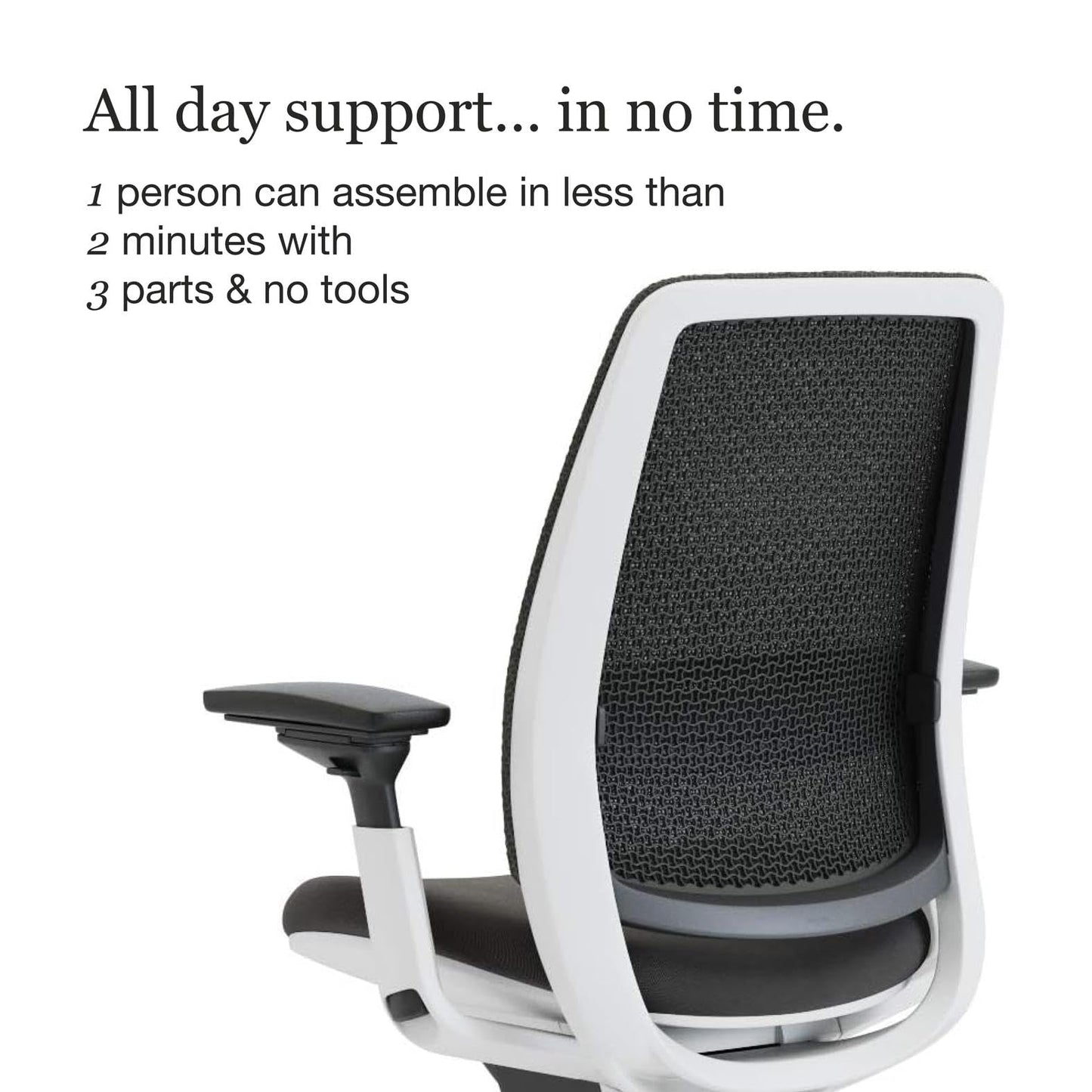 Steelcase Series 2 Office Chair - Ergonomic Work Chair with Wheels for Carpet - with Back Support, Weight-Activated Adjustment & Arm Support - Adjustable Rolling Chairs for Desk - Graphite