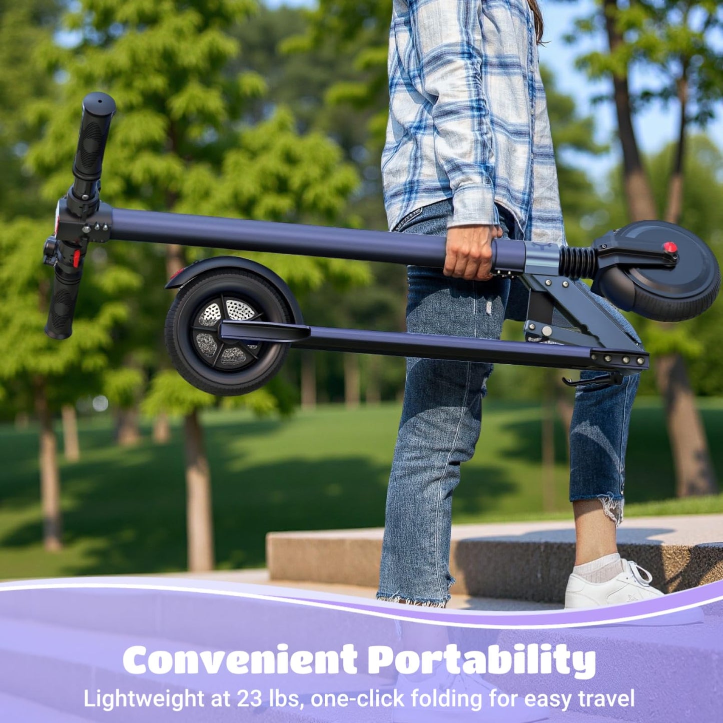 Caroma Electric Scooter Adults, Peak 450W Motor, Speed Control Scooter with Smart Big LED Display Max 16 MPH, 21 Miles Range, Lightweight Foldable E-Scooter