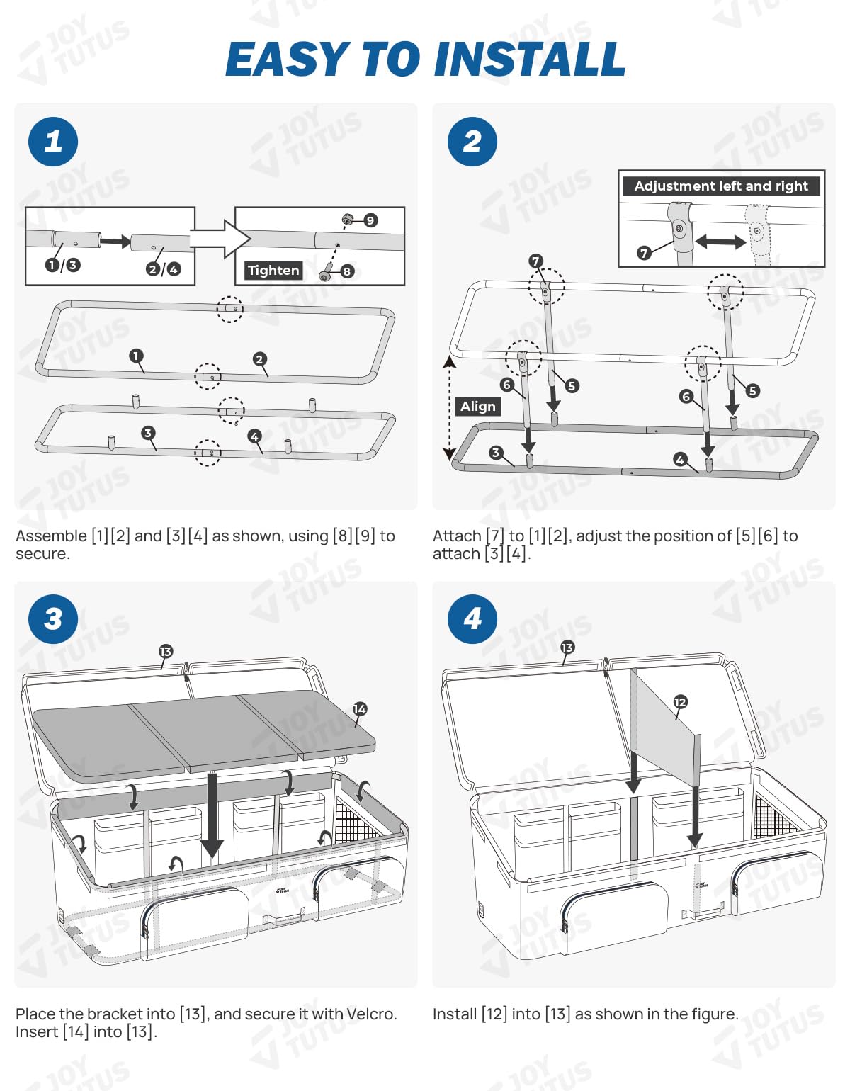 JOYTUTUS Upgrade Full Size Truck Bed Cargo Box Organizer for Pickup, Truck Bed Storage Organizer Carrier Accessories for Groceries, Golf, Easily Slide in and Out, Easy Access