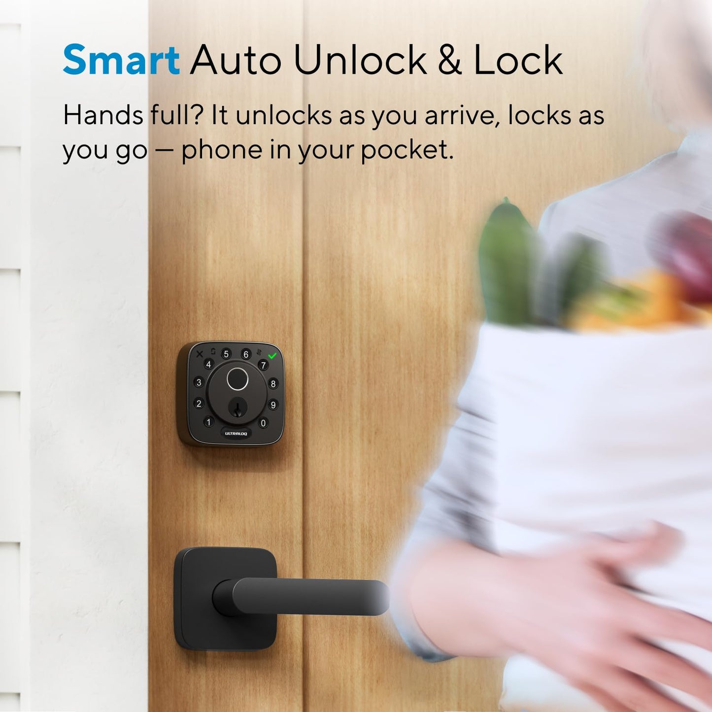 ULTRALOQ Bolt Fingerprint Smart Lock with Door Sensor, Built-in WiFi, Works with Apple Home, Alexa, Google, SmartThings, Keyless Entry Deadbolt with App, Code, Remote Control, Auto Unlock, Auto-Lock