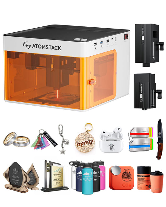 ATOMSTACK P1 5W Laser Engraver Dual, 5W Diode, 1.2W Infrared Laser, Unibody Laser Engraving Machine, 10000 mm/min, 5000mW Diode for Beginners DIY, Wood, Leather, Acrylic, Metal, Class 1 Safe