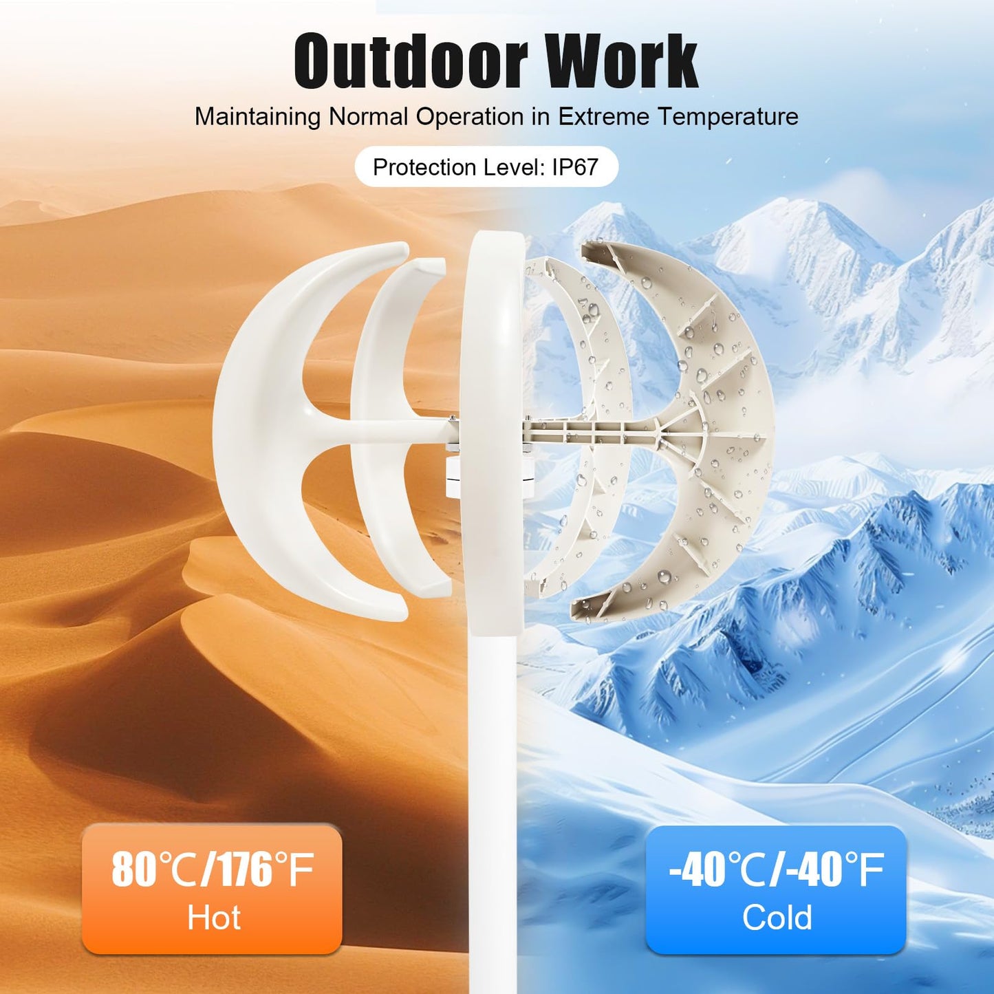 Wind Turbine Generator Kit, 12V 600W Vertical Wind Power Generator, 5 Blades Magnetic Levitation Generator, for Wind Power Generation