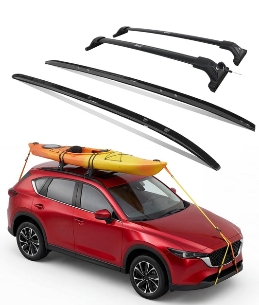 DEEPACE Lockable Roof Rack System for Mazda CX5 CX-5 2017-2025, 265 lbs Cross Bars & Side Rails, No Drilling, Aluminum Alloy, Low Profile Black
