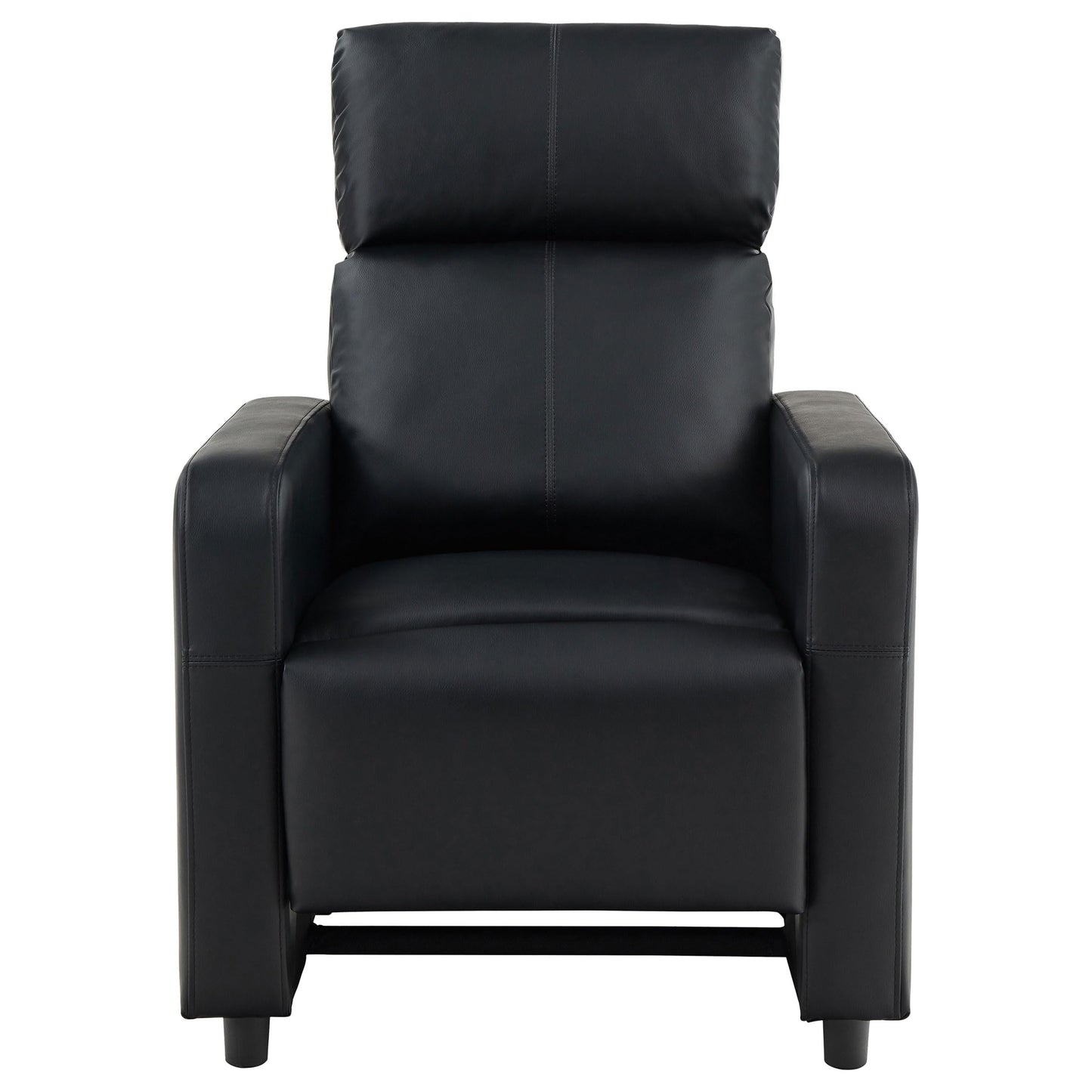 Coaster Home Furnishings - Toohey - Faux Leather - 5-Piece Theater Seating with Consoles and Recliners with Tufted Backrests and Slim Track Armrests - Living Room, Home Theater - Black - 600181-S3A