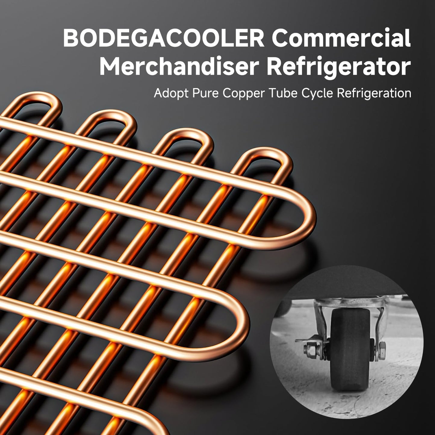 BODEGACOOLER 44.5"W 35.4 Cu. Ft Commercial Beverage Refrigerator, 2 Glass Door Merchandiser Cooler Display Refrigerator with LED Lighting, Adjustable Shelves, Temperature Control and Casters, Black