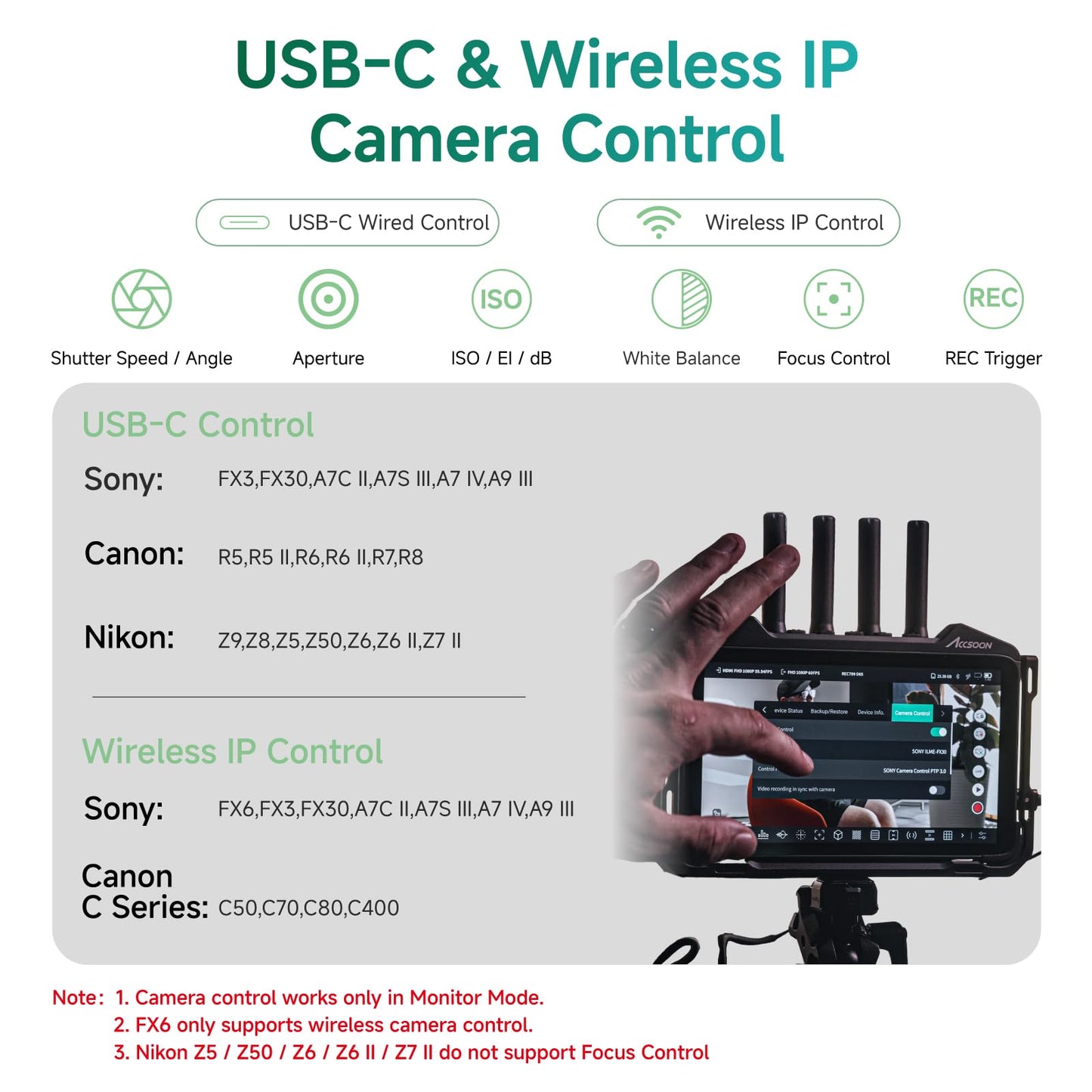Accsoon CineView M7H Pro 4K60 Wireless Video Transmitter Receiver&Camera Monitor, 7" Camera Control 3D LUT HDMI 1200ft 60ms LAT., Mobile Monitoring, Pair CineView M7 Pro/Master 4K(Lite)/SE 4K/HE/SE