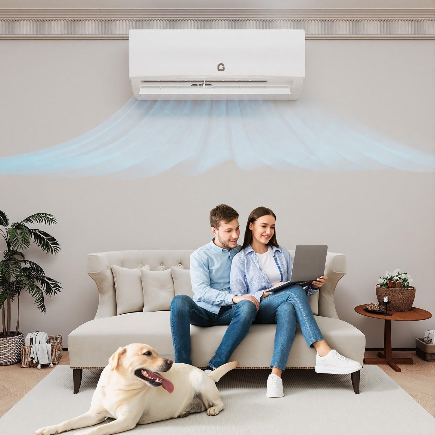 Towallmark 12000 BTU Ductless Mini Split AC/Heating System, 19 SEER2 4-in-1 Inverter Heat Pump for Up to 550 Sq.Ft, 115V with Installation Kit, Wall Mount Low Noise Air Conditioner, White