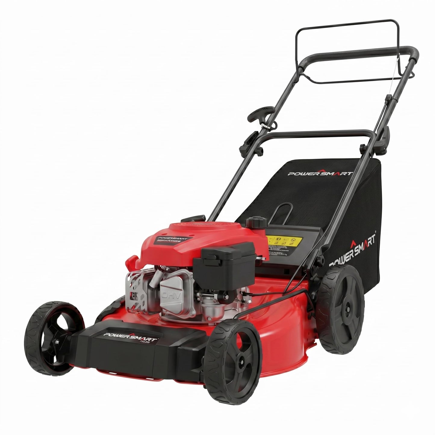 PowerSmart 21" Self-Propelled Gas Lawn Mower | 170cc OHV Engine | Rear-Wheel Drive for Slopes | 3-in-1 Bag, Mulch & Discharge | 6 Cutting Heights | Durable Steel Deck| Rear-Wheel Drive | Medium Yard