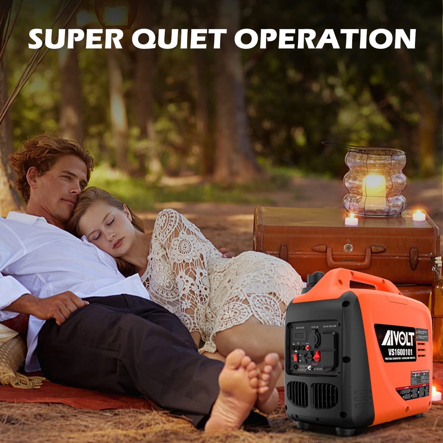 AIVOLT 1600W Super Quiet Inverter Generator, Ultra Lightweight Gas Powered Portable Generator for Camping & Home Use, EPA Compliant