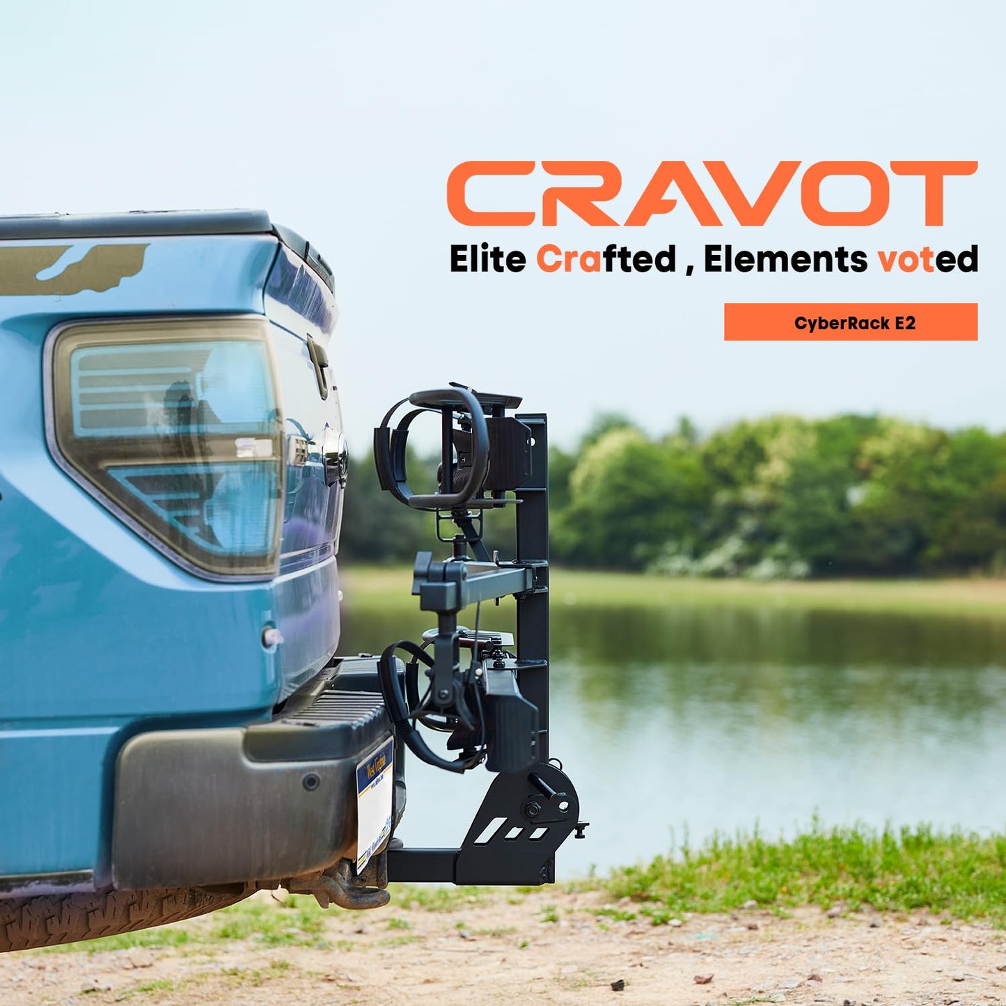 CRAVOT CyberRack E2 Hitch 2 E-Bike Rack with Ramp,200 lbs Capacity
