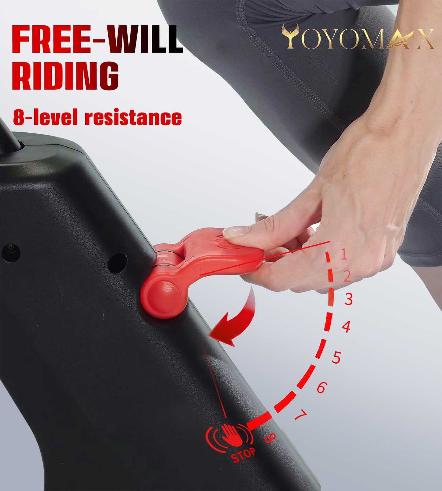 yoyomax Exercise Bike, Indoor Cycling Bike/Magnetic Stationary Bike - Fitness Stationary Bicycle Machine with Comfortable Seat Cushion & Digital Display with Pulse