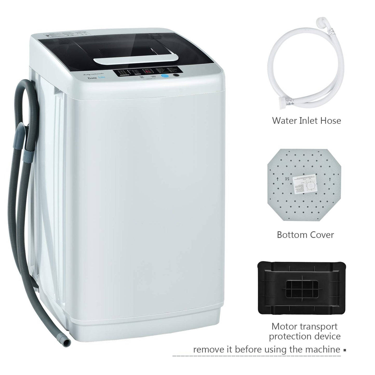 Giantex Full Automatic Washing Machine, 2 in 1 Portable Laundry Washer, 8.8lbs Washer and Spinner Combo, 1.04 cu.ft 10 Programs Built-in Drain Pump, Energy Saving Top Load for Apartment Dorm