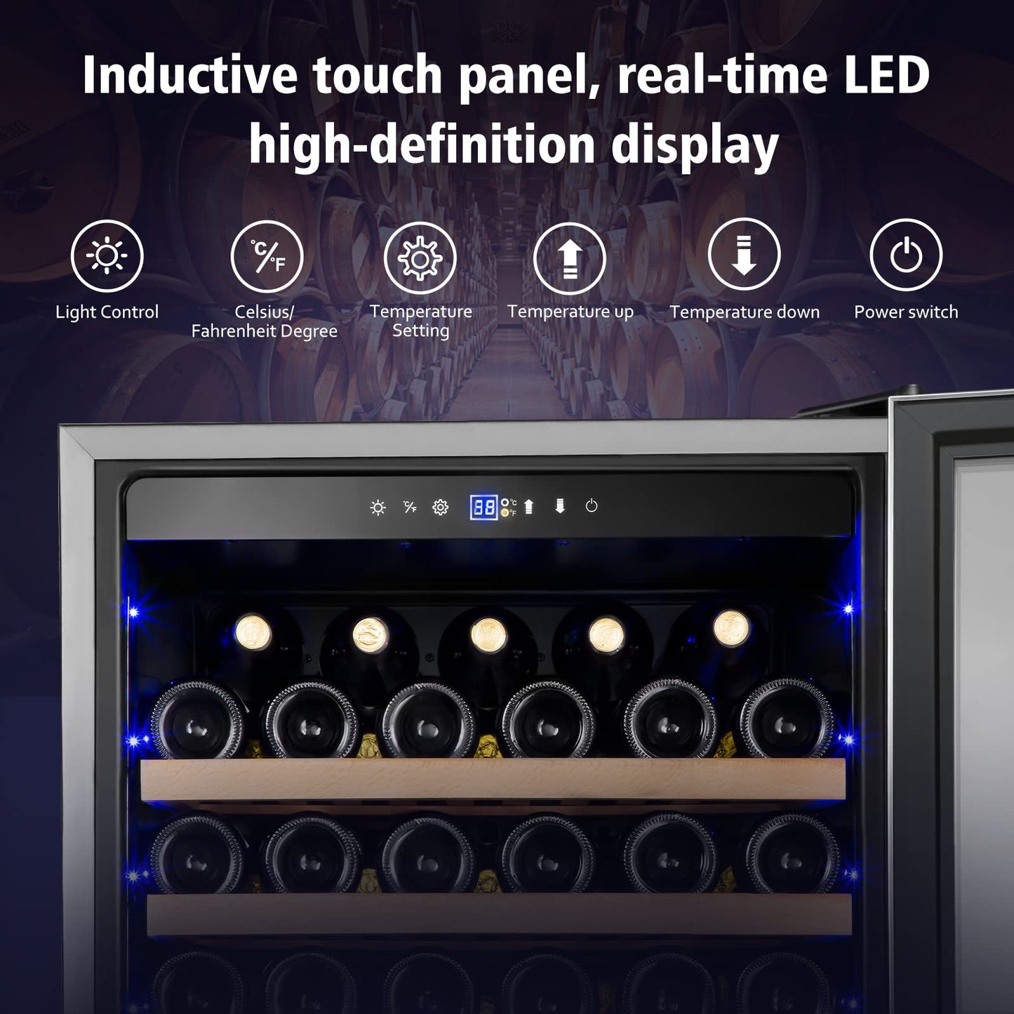 Velivi Wine Cooler Refrigerator, 179 Bottles Professional Wine Fridge with Powerful Compressor,Quiet Operation and Elegant Design for Wine Lovers