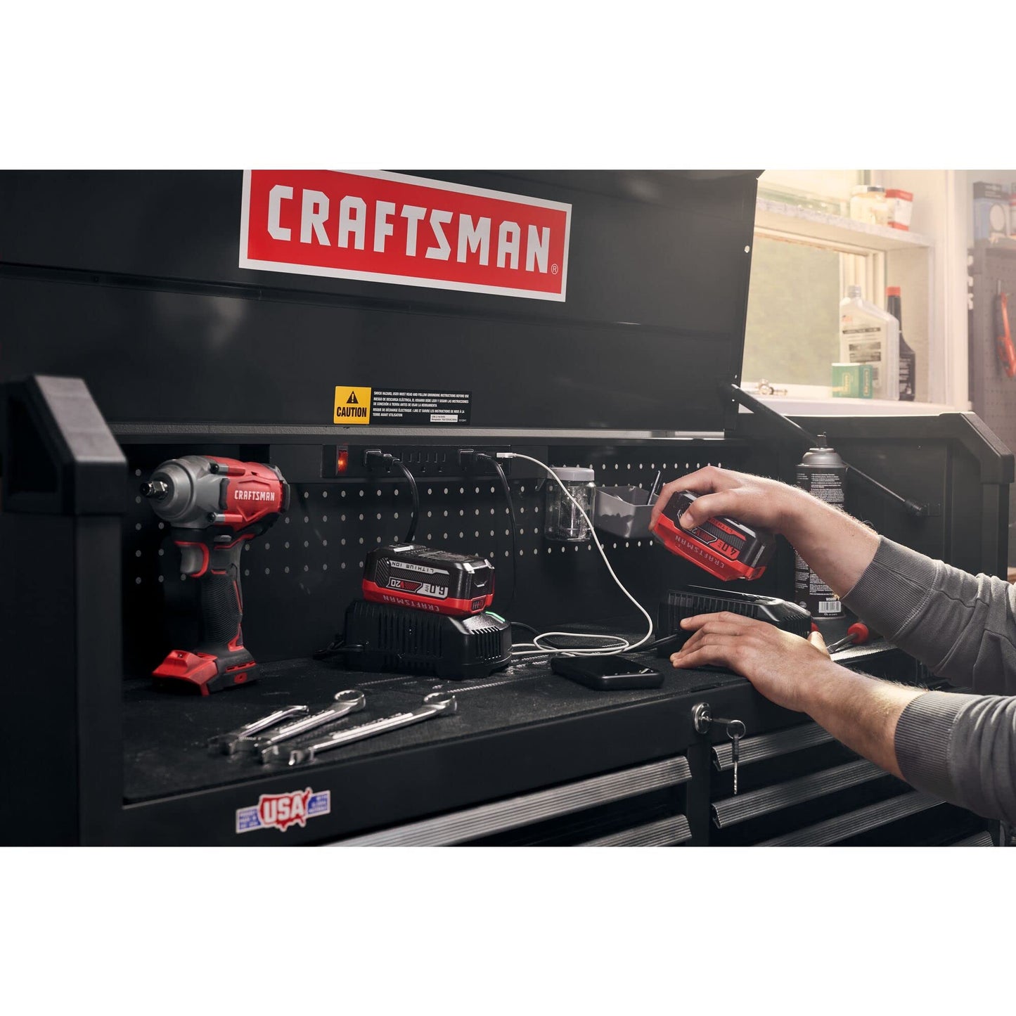 CRAFTSMAN S2000 52" Tool Chest, 10-Drawer Rolling Tool Storage Cabinet with Tray and Holder, Black (CMST352102BK)