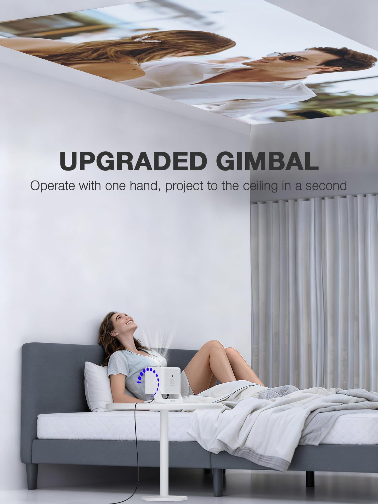 [Now with Netflix & 3200ANSI] 4K Smart Projector with WiFi and Bluetooth,Auto Focus & Keystone Portable Mini Projector with Stand,Outdoor Home Theater Small Proyector for bedroom Snow White