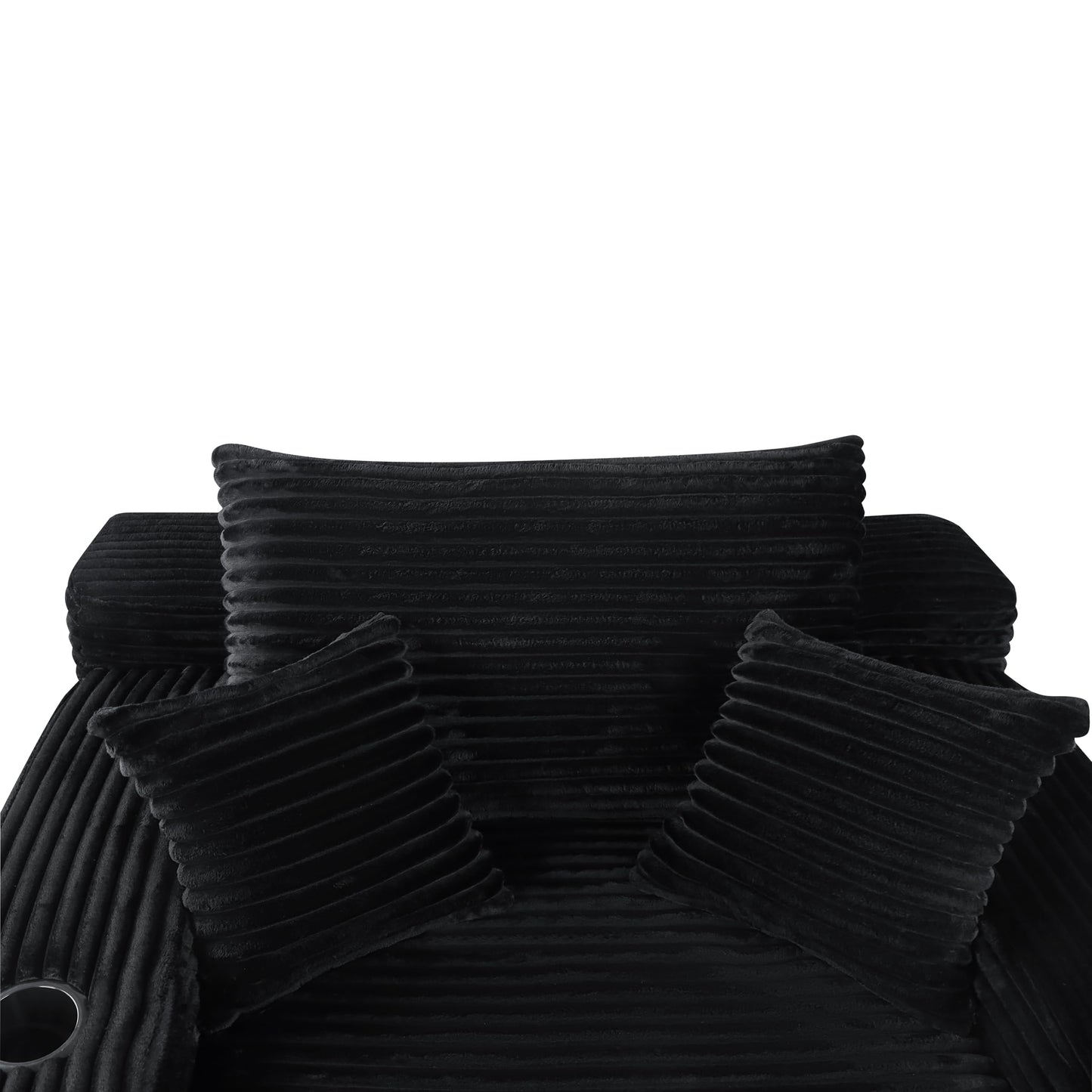 47.2-Inch Fluffy Corduroy Boneless Sleeper Daybed Oversized Single Recliner Foam Cloud Lounge Chaise,Floor Cloud Sofa Chaise Indoor W/2 Toss Pillows and Cupholders