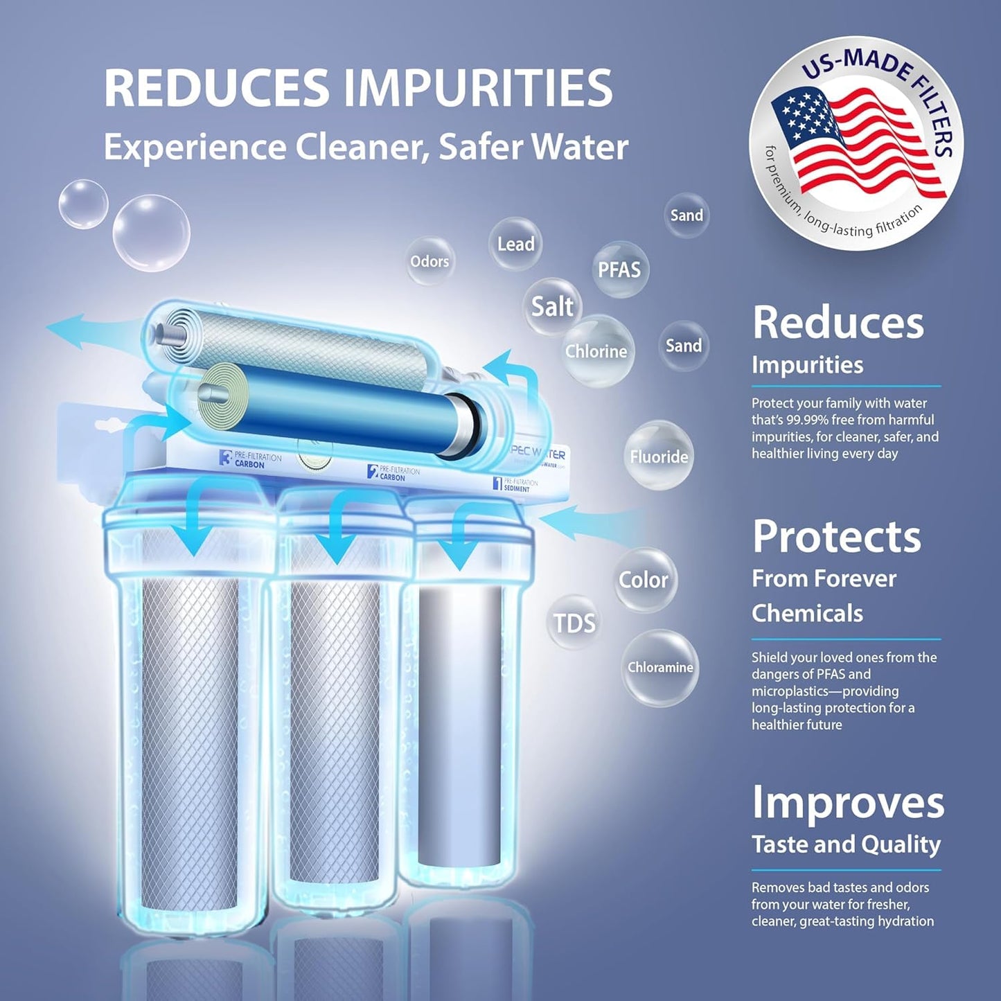 APEC Water Systems Ultimate Series Top Tier Supreme Certified High Output 90 GPD Ultra Safe Reverse Osmosis Drinking Water Filter System, Chrome Faucet