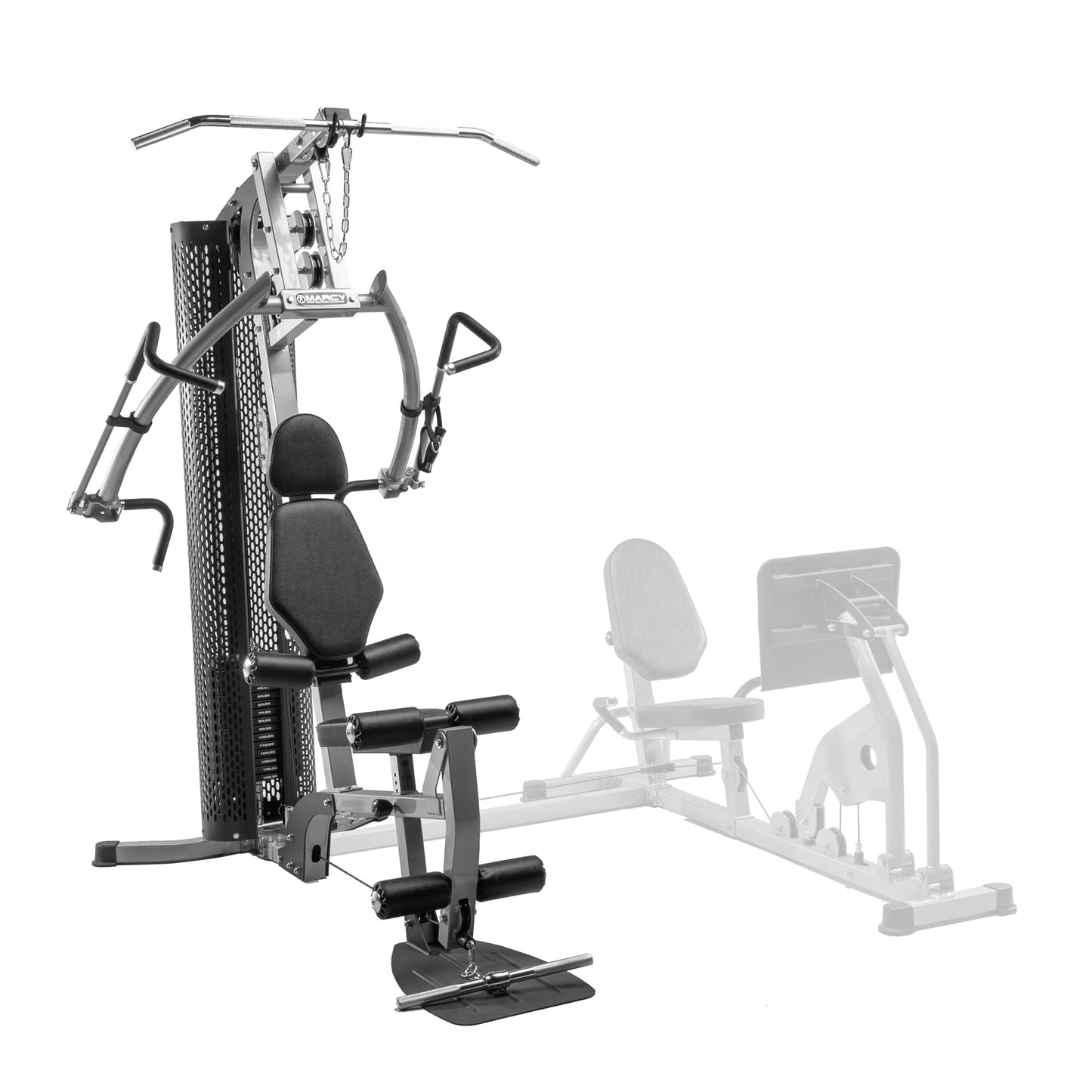 Marcy 150-lb Stack Home Gym System with Row for Full-Body Workout with Upper and Lower Pulley Stations Strength Training at Home with Optional Leg Press Attachment (Sold Separately)