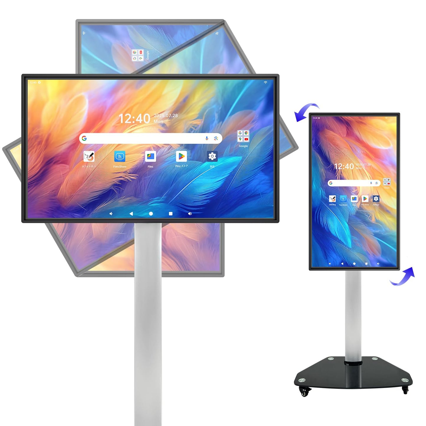 JAV Smart Board 43 Inch, Interactive Whiteboard with EDLA Certified for Office and Classroom, Digital Whiteboard Rotating Touchscreen Android 14 8+128GB (Board Only)